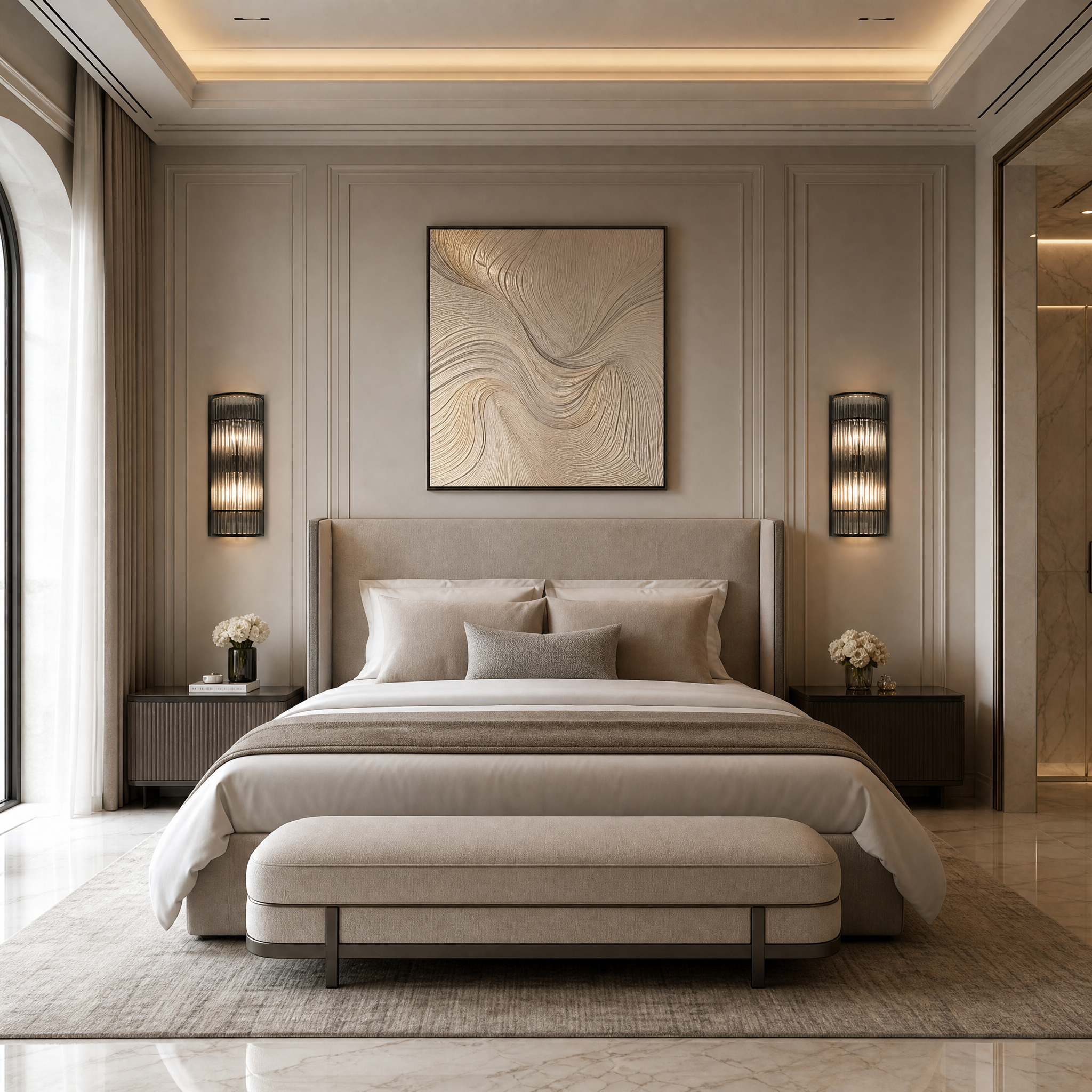 Vantore IP65 Gunmetal Glass Wall Light by VORELLI, wall light product image for hallways, bedside walls and hotel suites