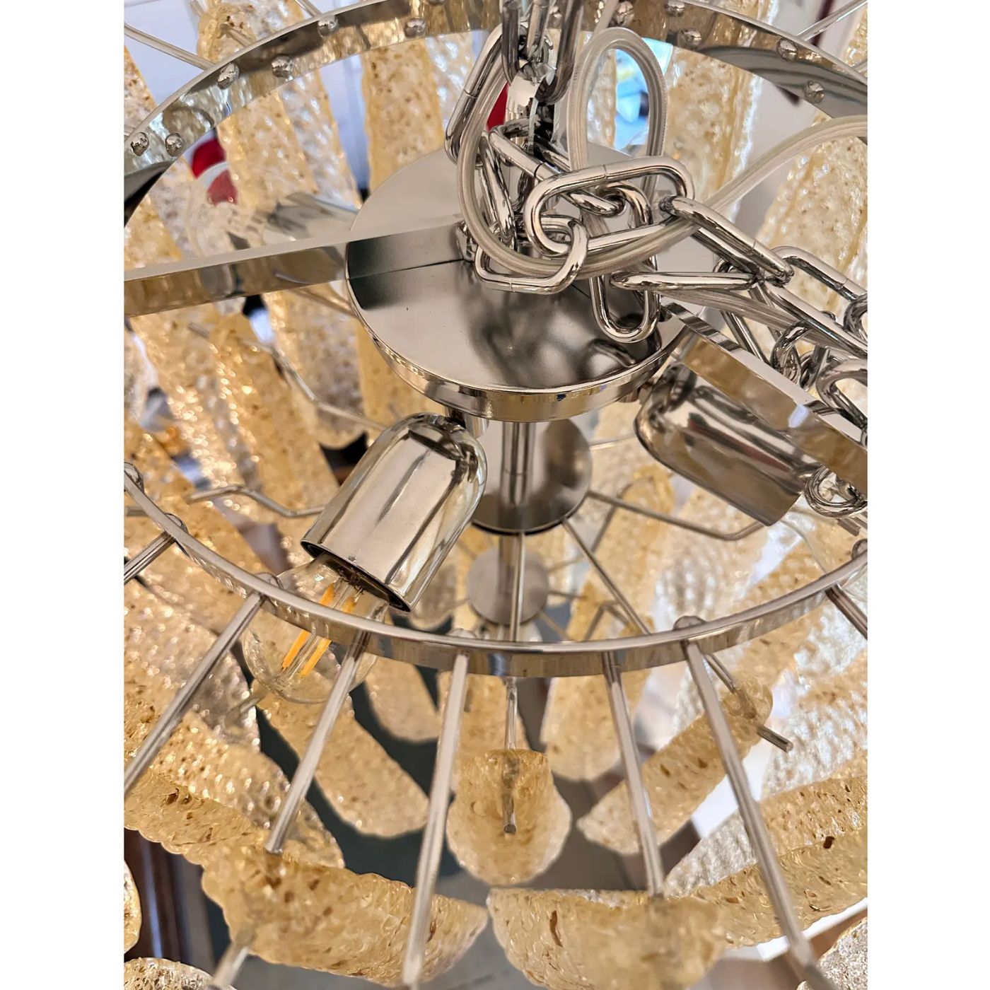 VORELLI Rimini Conchiglie Murano Shell Glass Circular Chandelier - Conchiglie Murano Shell Glass image 6