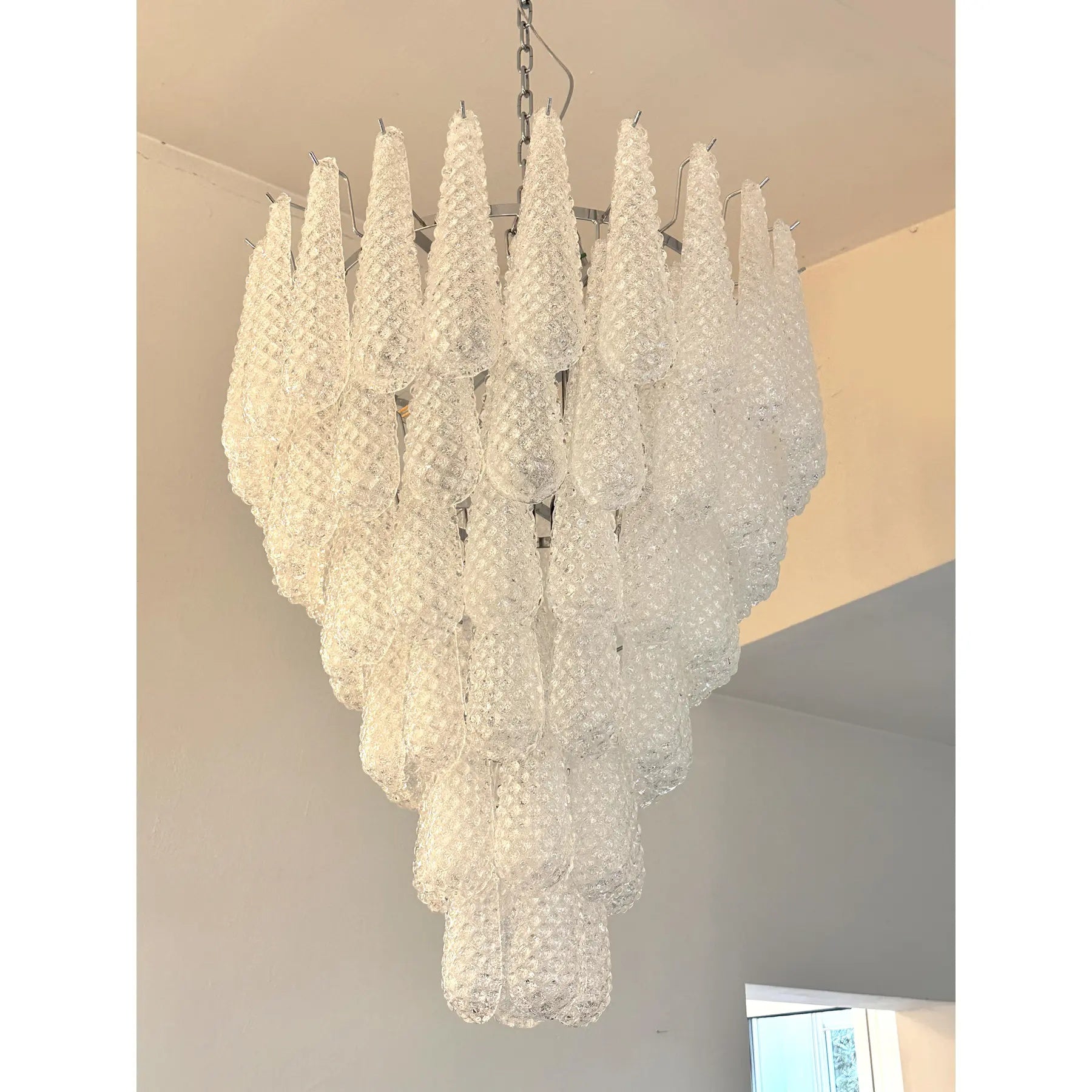 VORELLI Roma Conchiglie Murano Shell Glass Staircase Chandelier - Conchiglie Murano Shell Glass image 3