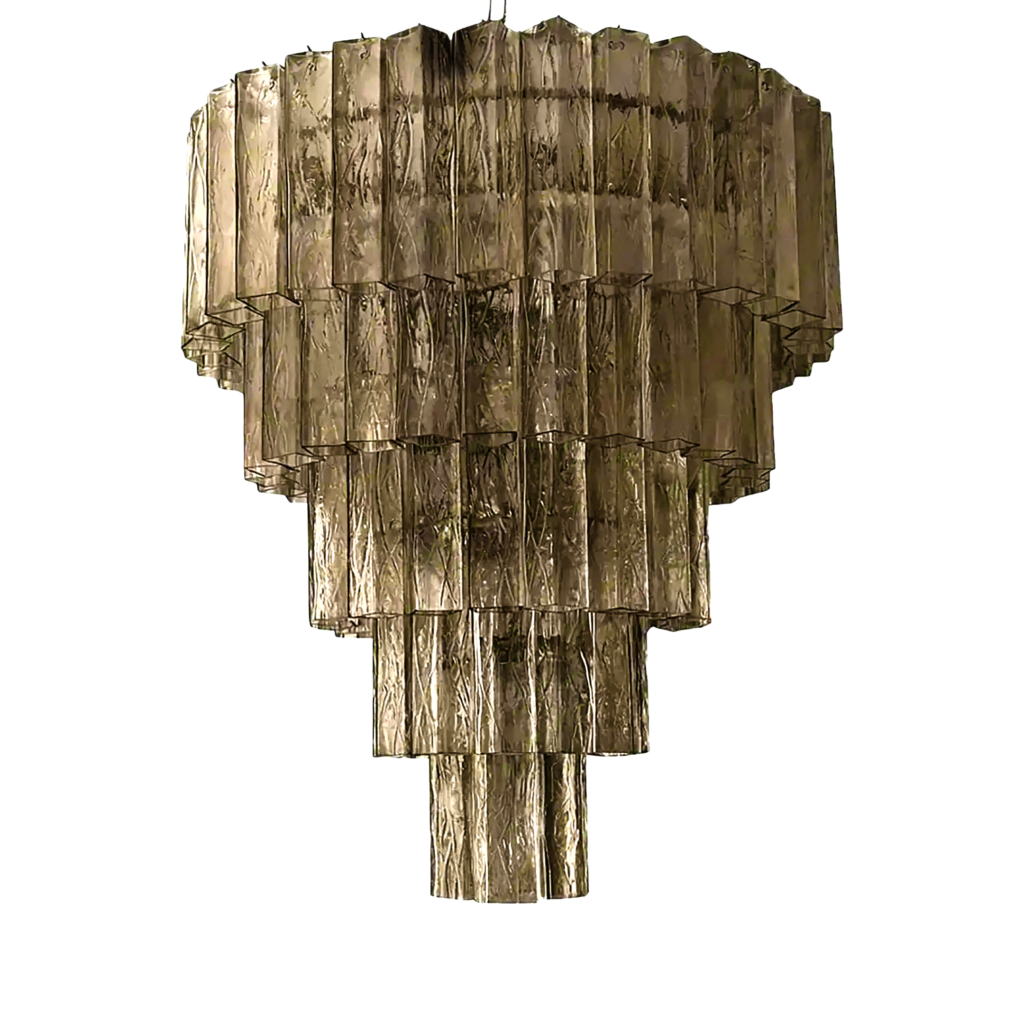 VORELLI Siena Squares Murano Glass Staircase Chandelier - Squares Murano Glass image 1
