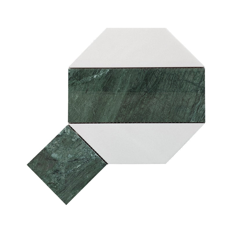 Verde Guatemala Oriental White Octagon Design Marble Mosaic Tile clean marble tile image by VORELLI