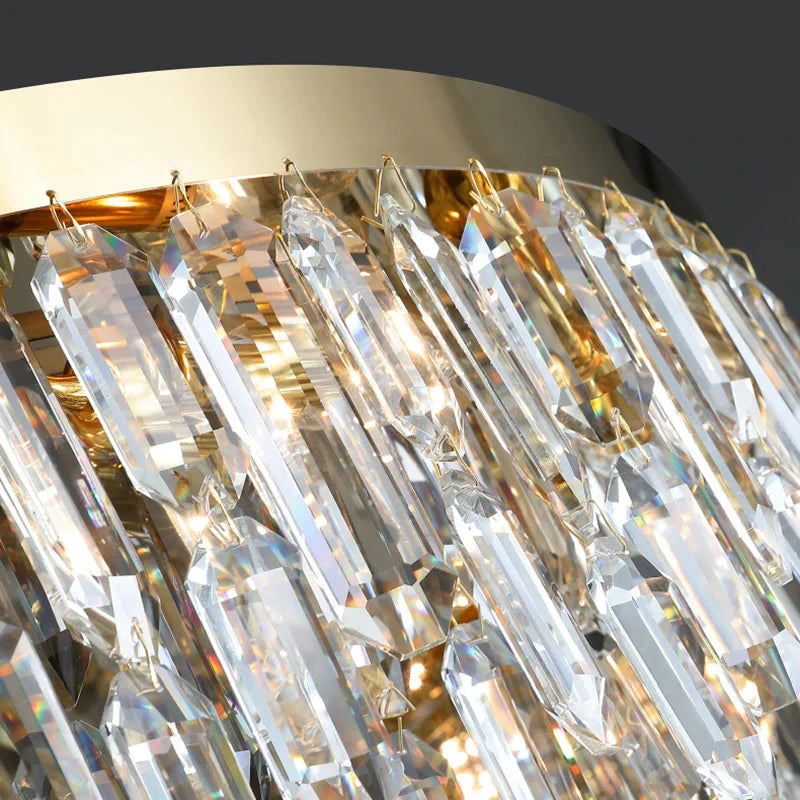 VORELLI® Abruzzi Ceiling Light showcasing layered crystal icicles in circular formation