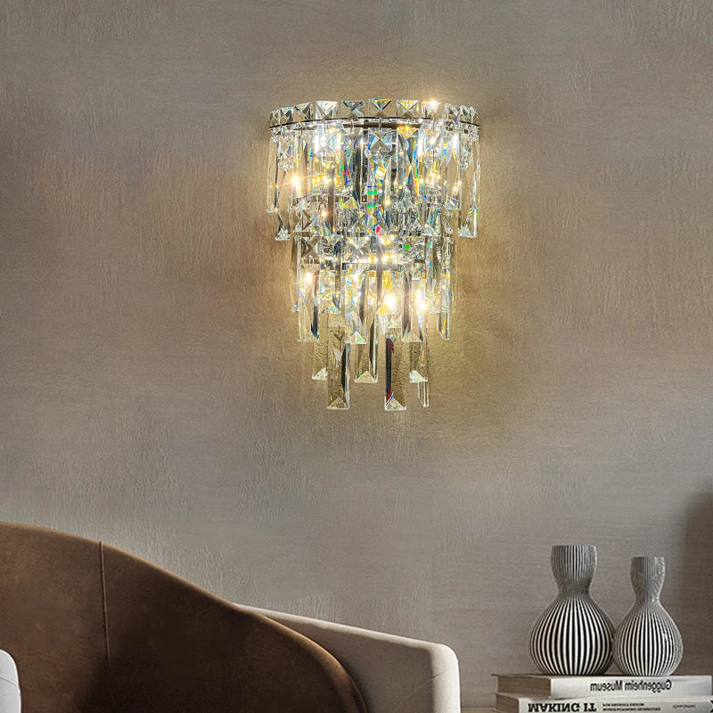 VORELLI® Abruzzi Wall Light installed above a console table with sculptural decor