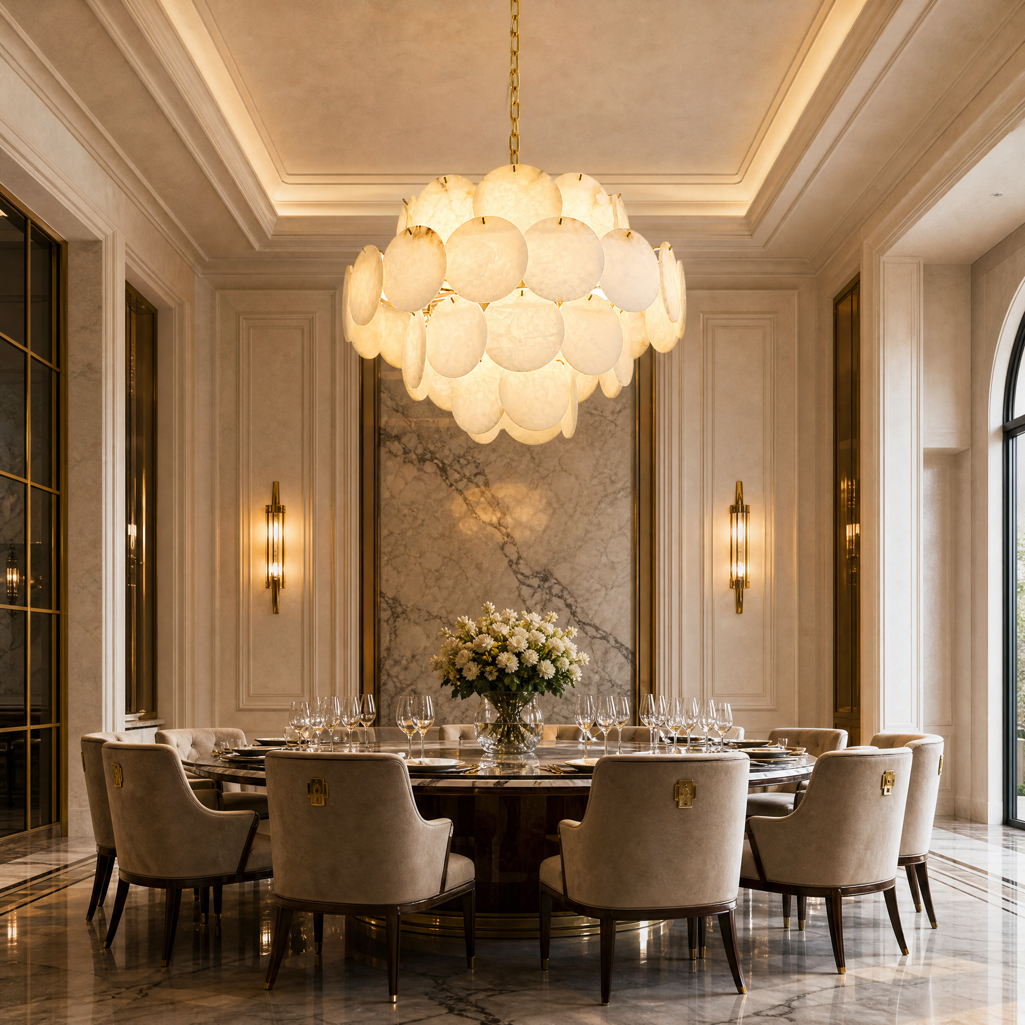 Alfonso Marble Circular Chandelier II