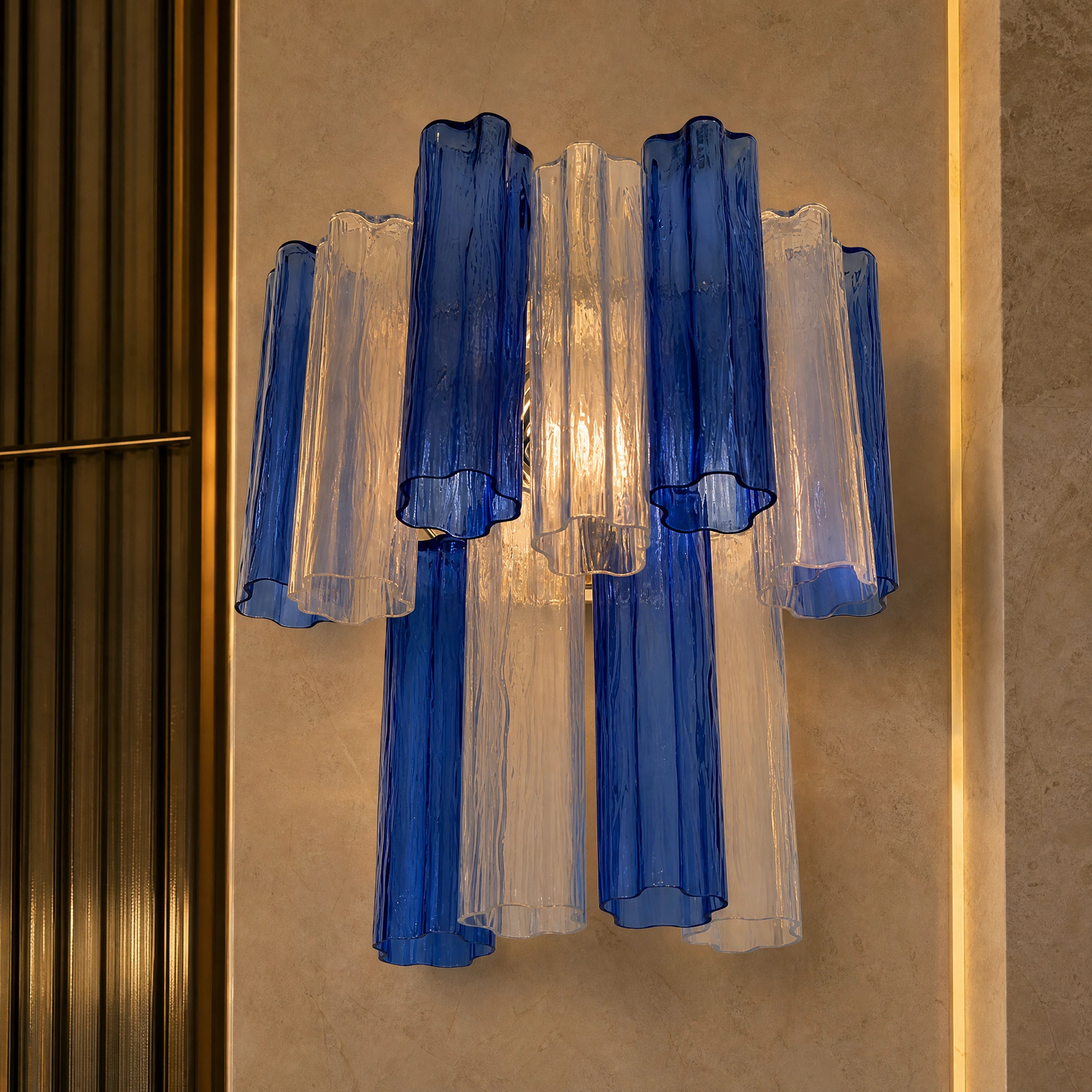 Amalina Tronchi Murano Glass Wall Light close-up luxury lifestyle hero image by VORELLI