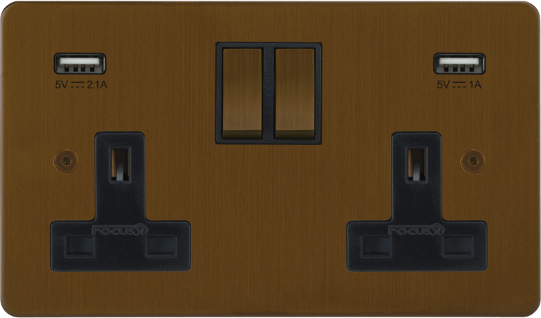 Ambassador Classic Double Socket + USB by VORELLI, luxury electrical accessory product image for luxury residential and hospitality