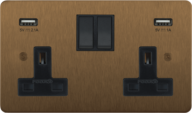Ambassador Classic Double Socket + USB by VORELLI, luxury electrical accessory product image for luxury residential and hospitality