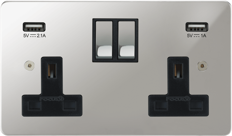 Ambassador Classic Double Socket + USB by VORELLI, luxury electrical accessory product image for luxury residential and hospitality