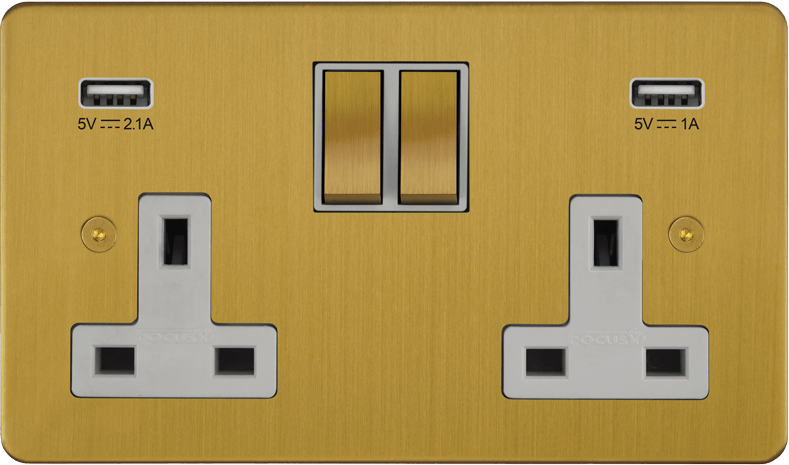 Ambassador Classic Double Socket + USB by VORELLI, luxury electrical accessory product image for luxury residential and hospitality