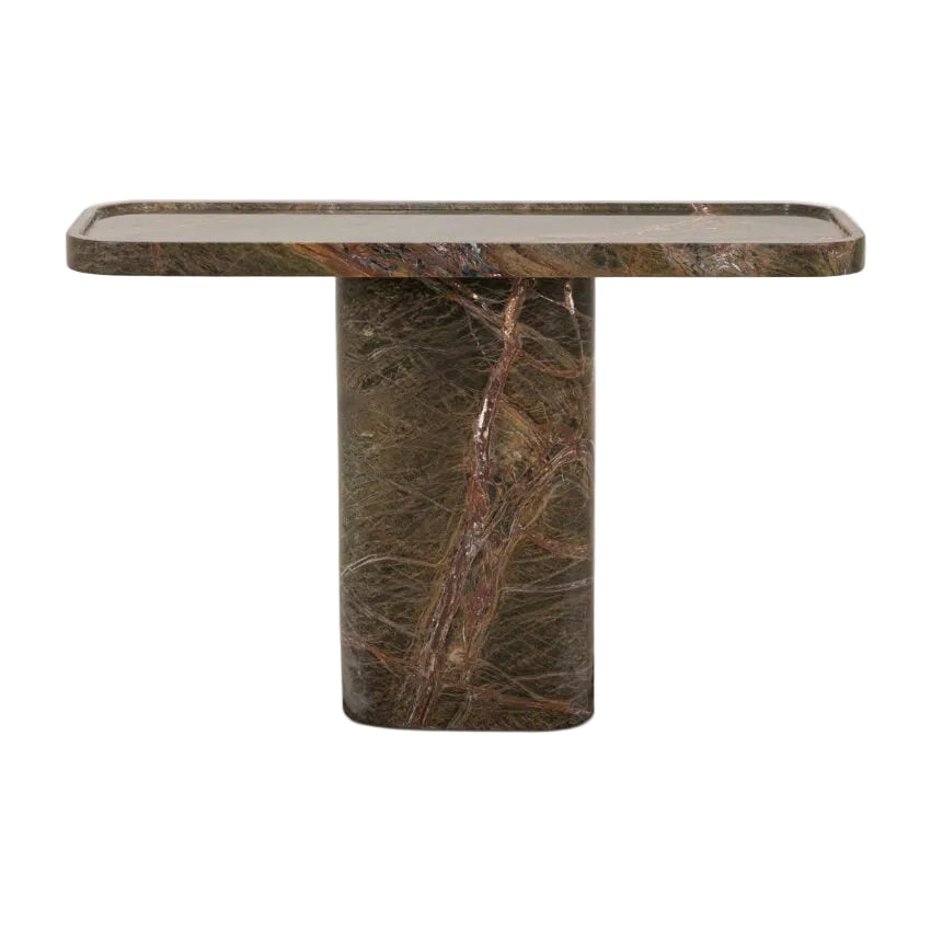 Argentino Forest Green Marble Console Table console table view 4