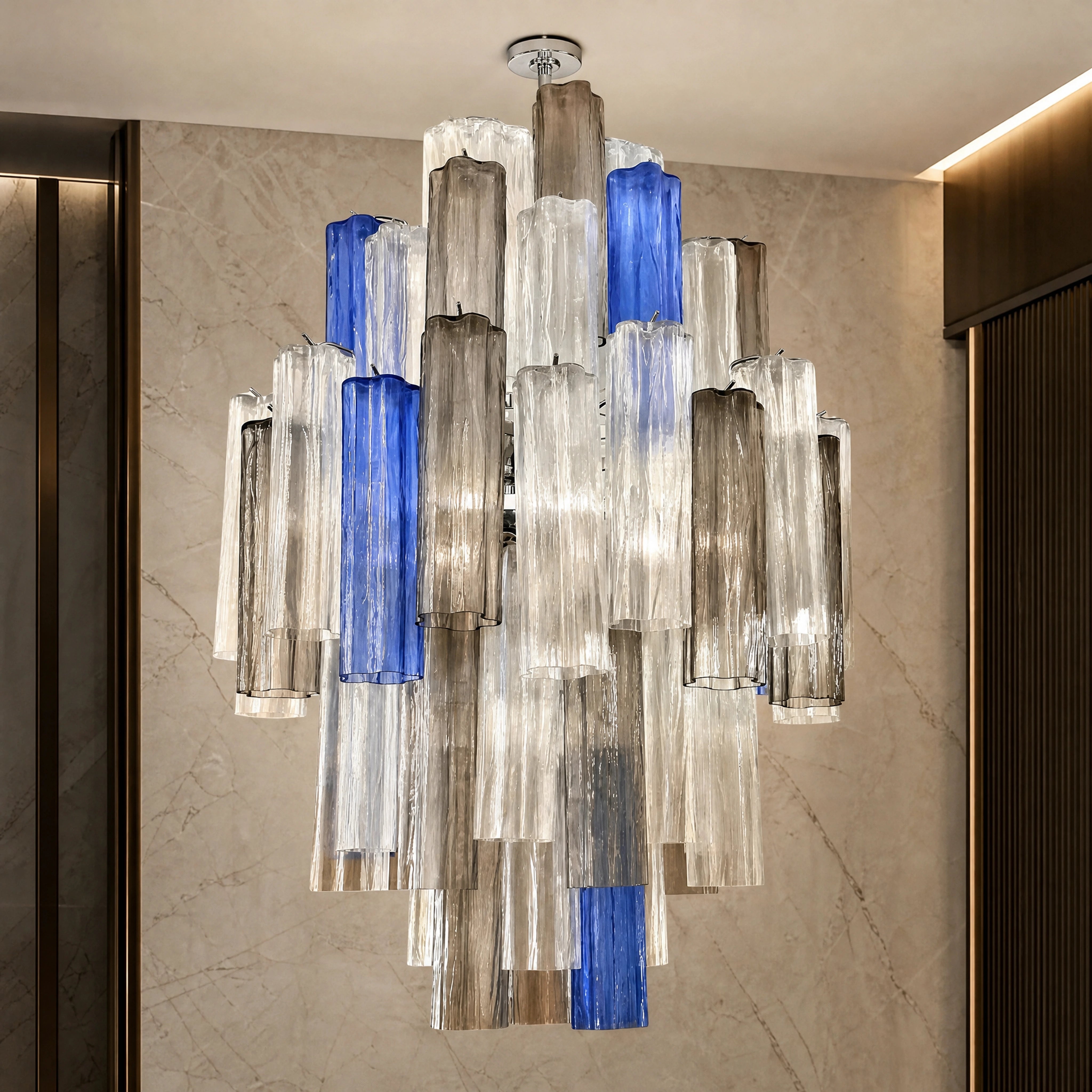 Ariella Tronchi Murano Glass Circular Chandelier close-up luxury lifestyle hero image by VORELLI