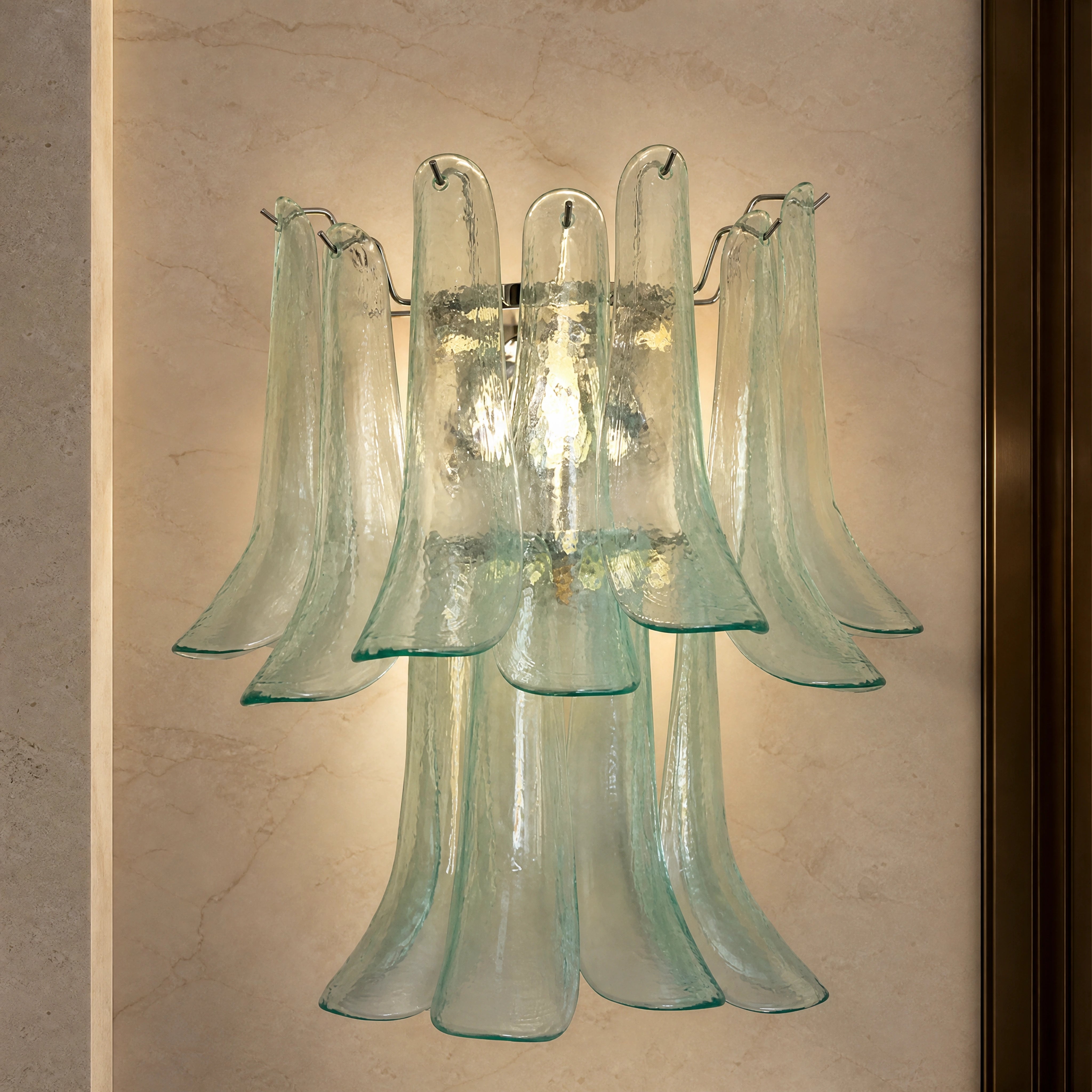 Asti Selle Murano Glass Wall Light close-up luxury lifestyle hero image by VORELLI