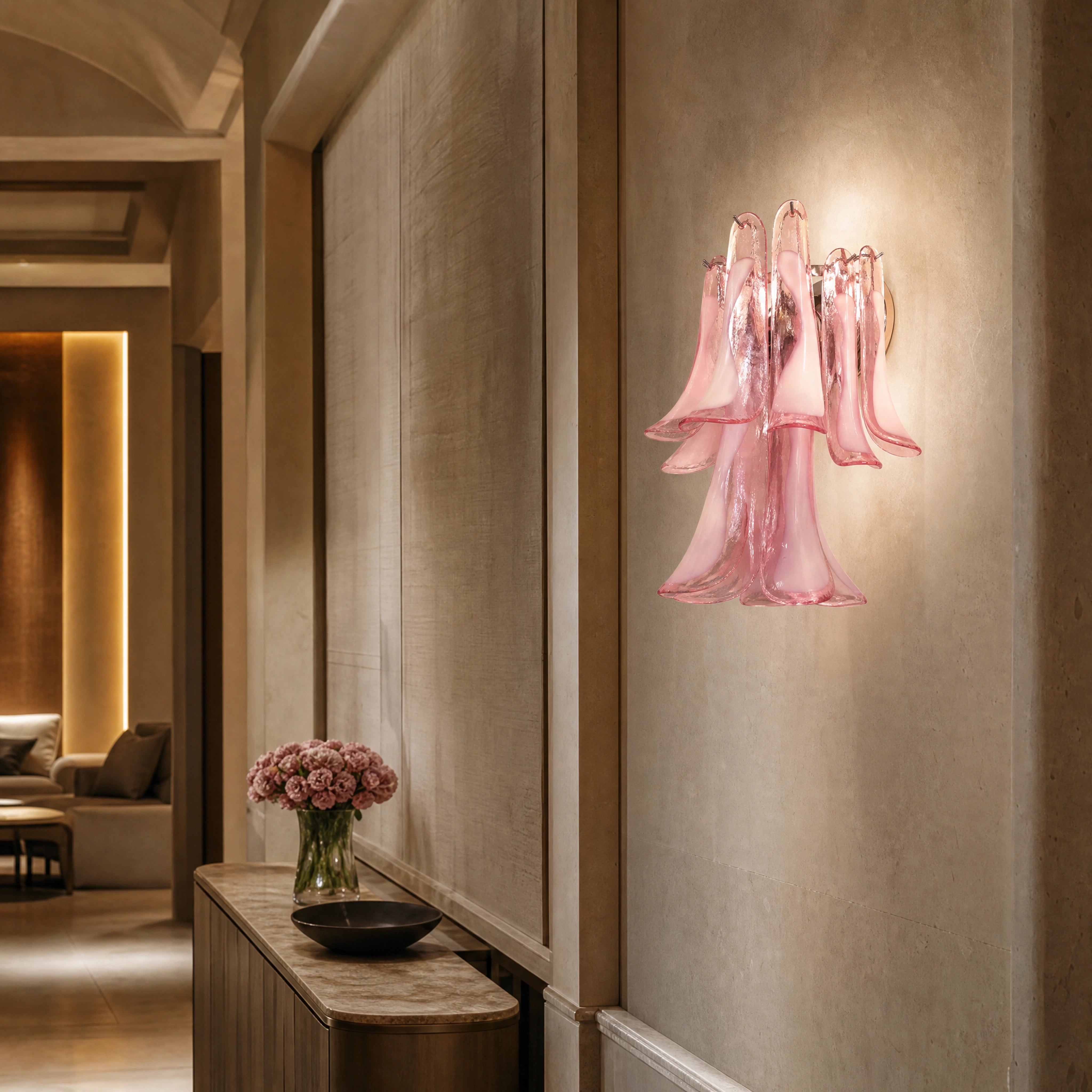 Bassano Selle Murano Glass Wall Light luxury hospitality interior lifestyle image by VORELLI