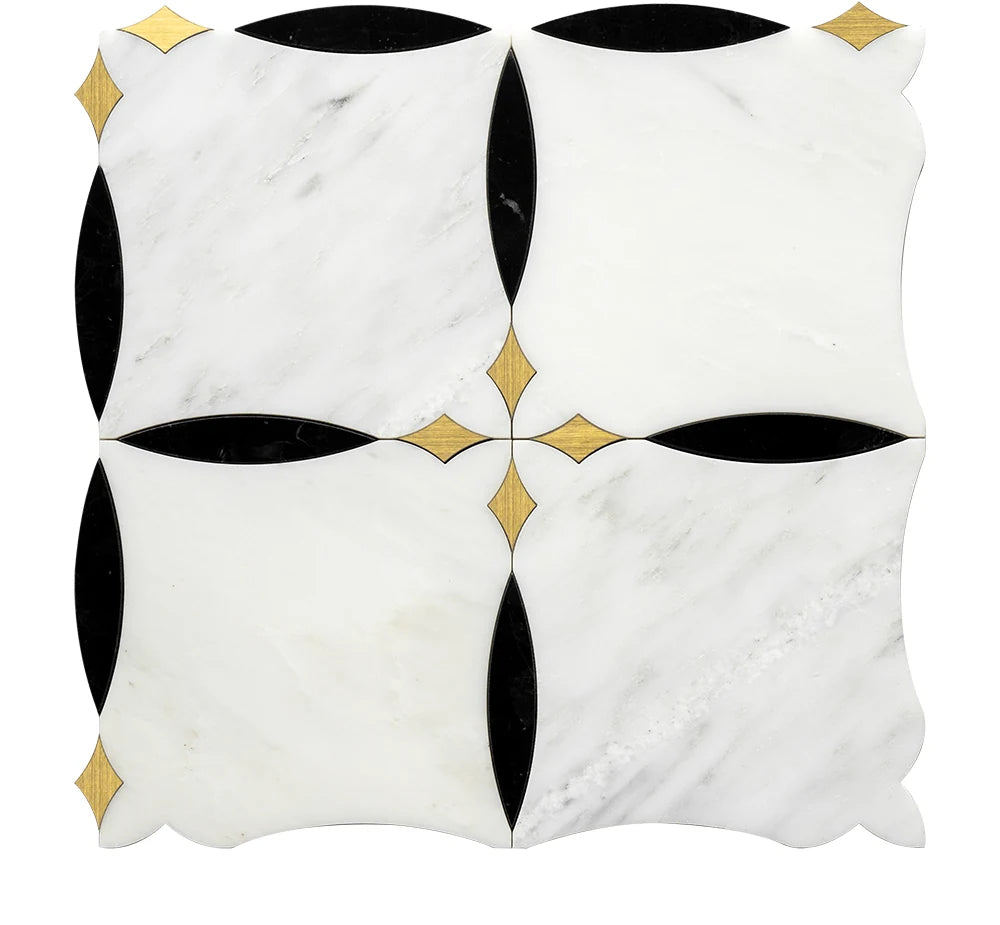 Bathroom Waterjet Marble Mosaic Signature luxury mixed waterjet marble mosaic for premium UK interiors
