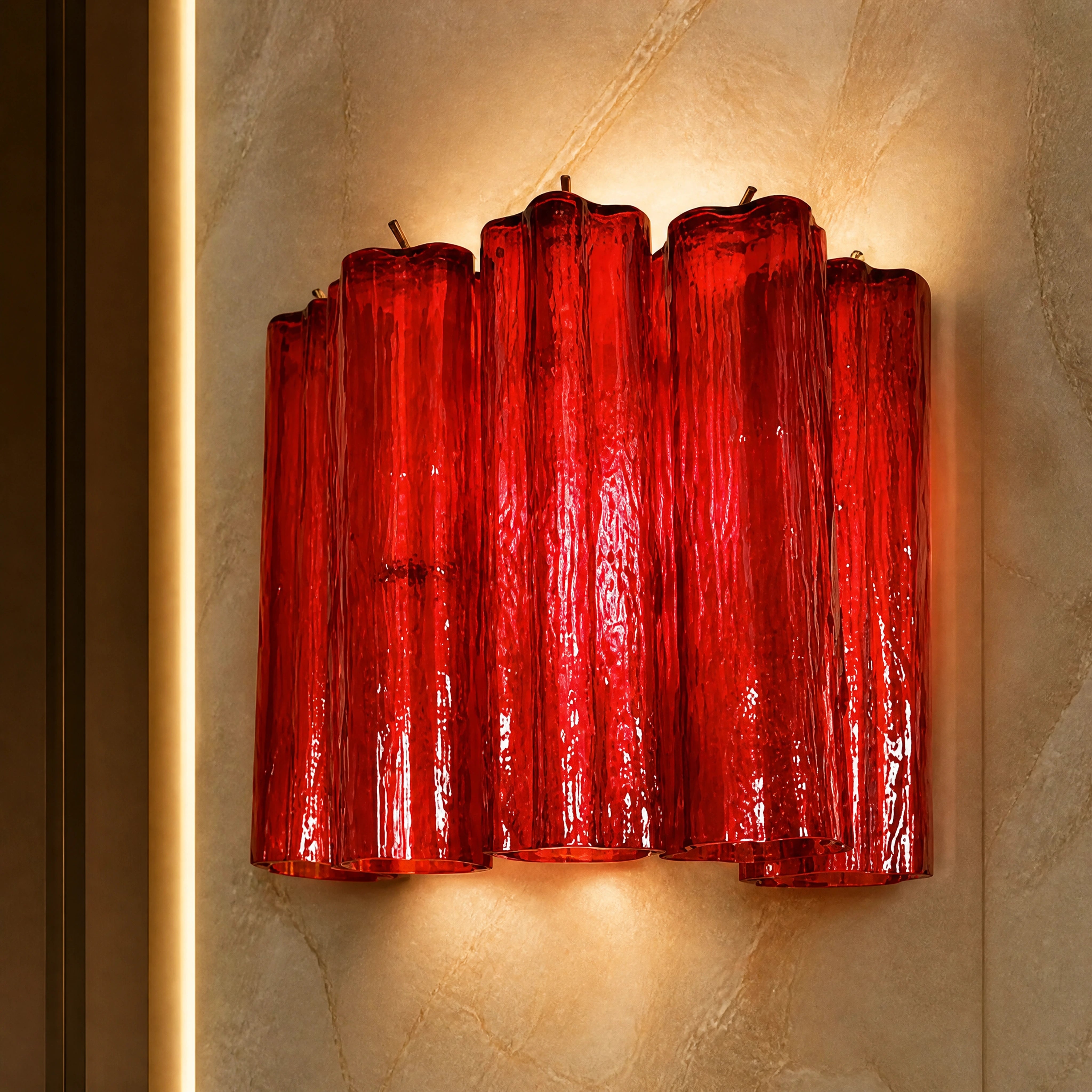 Bernadetta Tronchi Murano Glass Wall Light close-up luxury lifestyle hero image by VORELLI