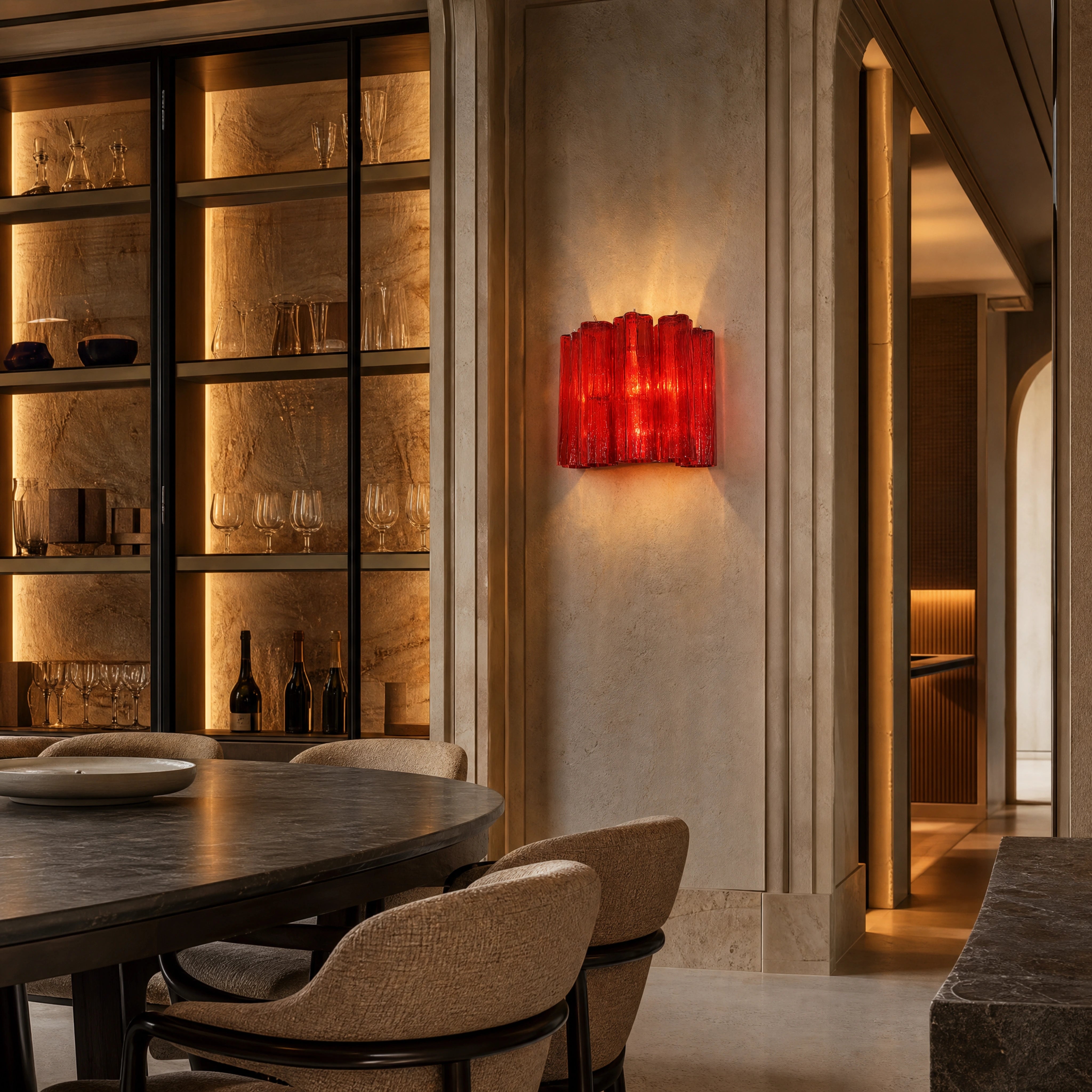 Bernadetta Tronchi Murano Glass Wall Light luxury hospitality interior lifestyle image by VORELLI