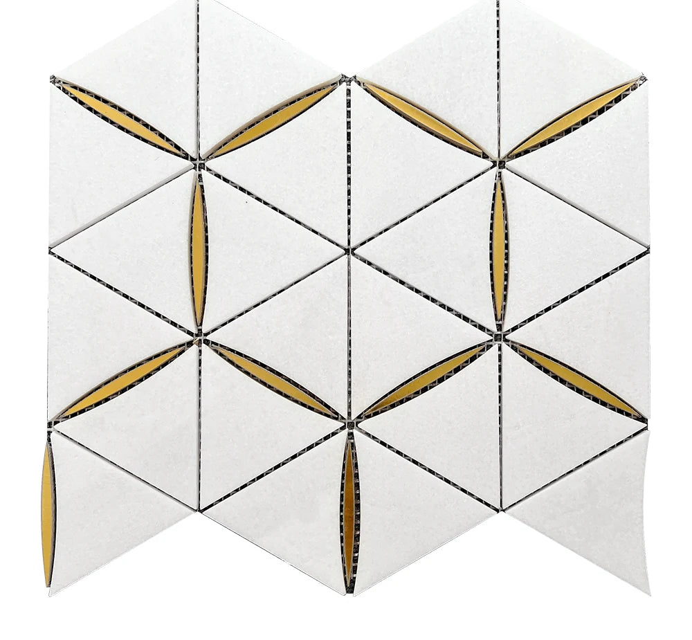 Bianco Carrara Metal Waterjet Marble Mosaic luxury white waterjet marble mosaic for premium UK interiors