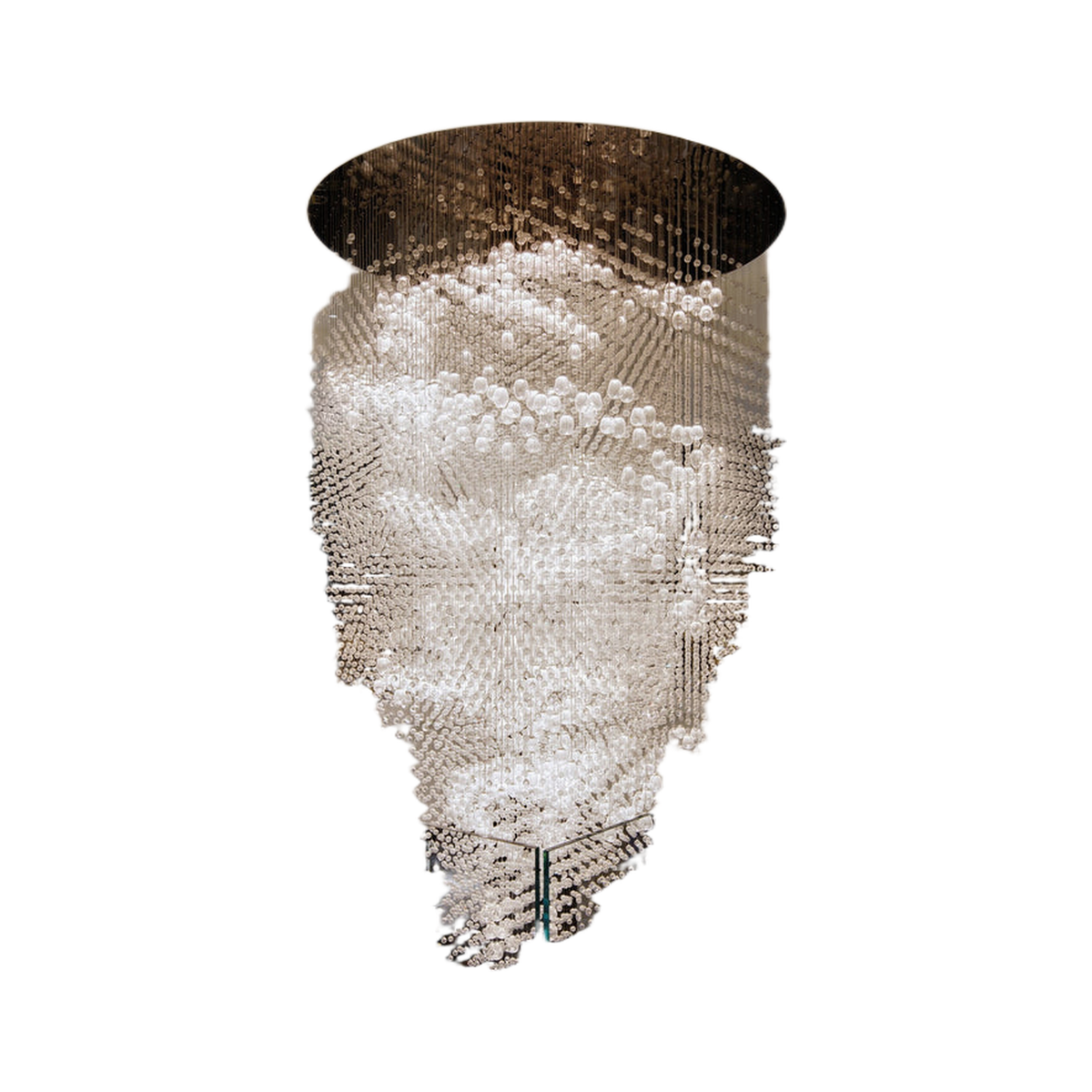 VORELLI® Bubble Crystal Sphere Project Installation on a pure white background.