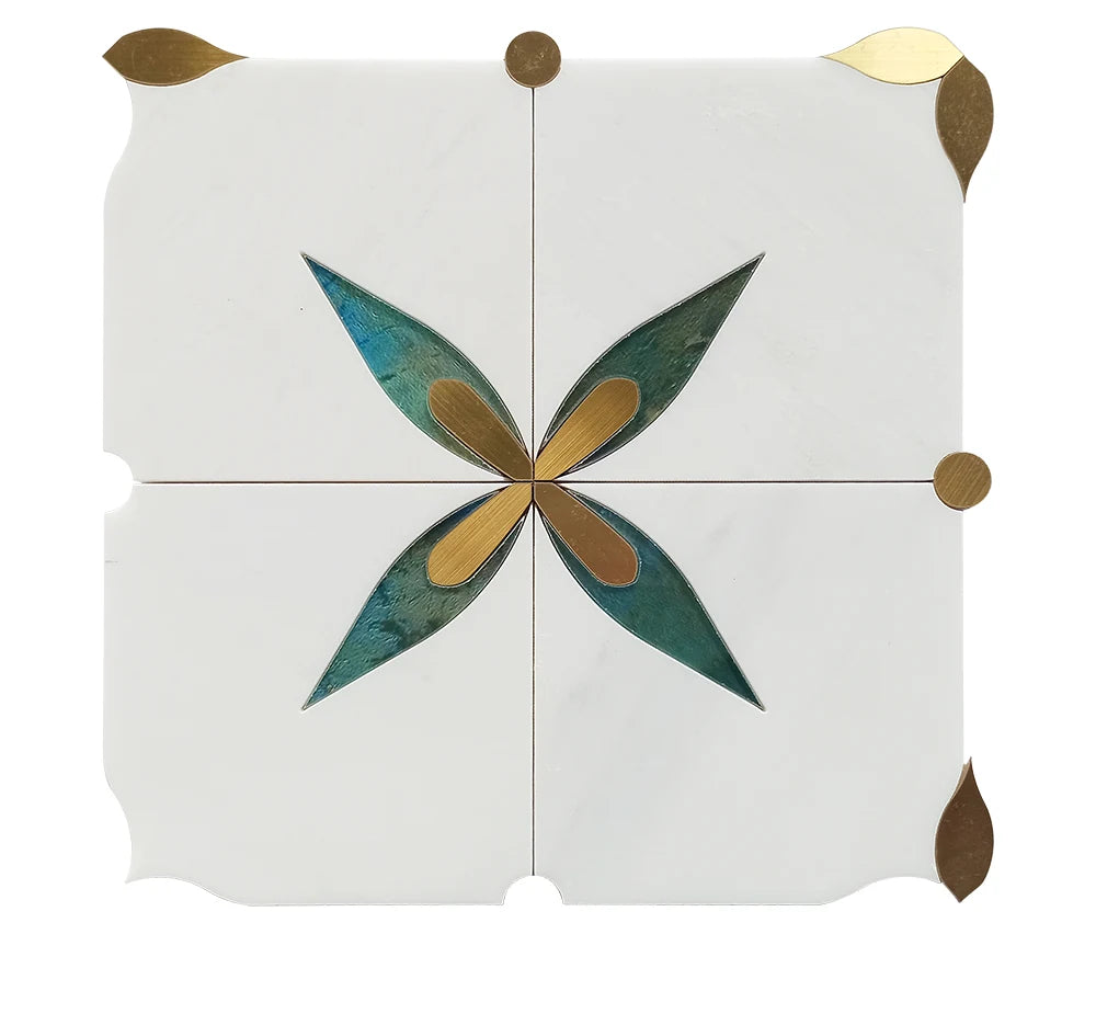 Butterfly Pattern Waterjet Marble Mosaic luxury mixed waterjet marble mosaic for premium UK interiors
