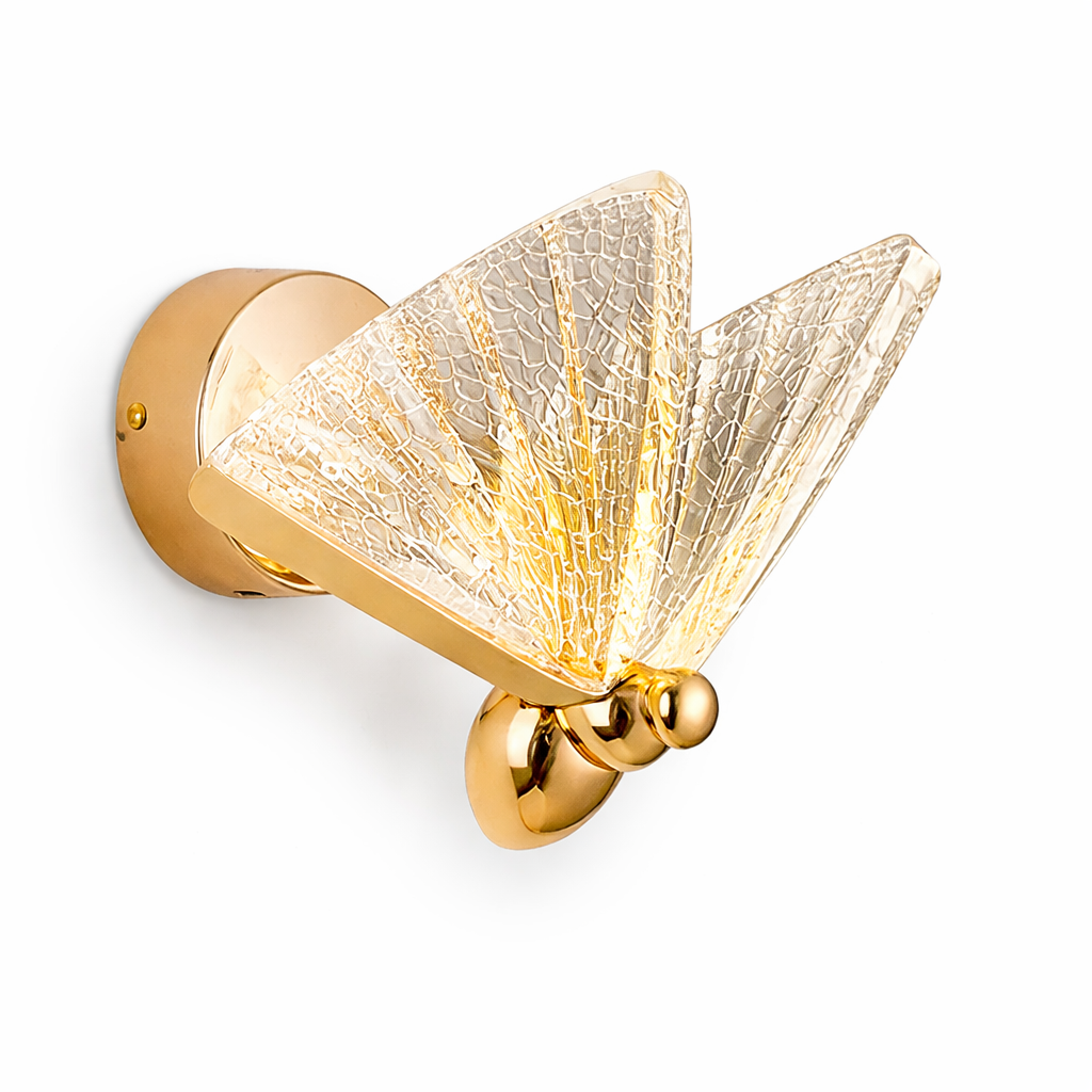 VORELLI Butterfly Wall Light casting a warm, whimsical glow that brings a sense of wonder and joy to a modern nursery.