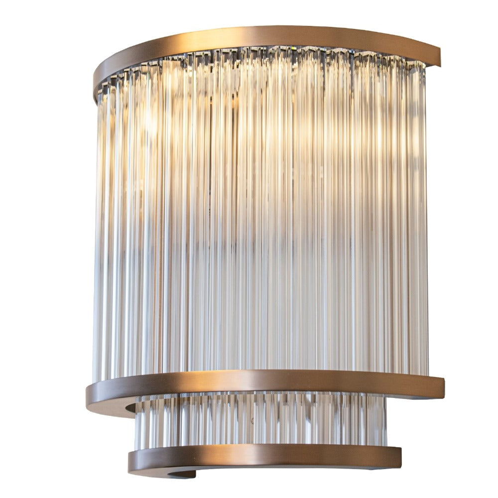 VORELLI® Calindra bronze wall light with clear glass rods