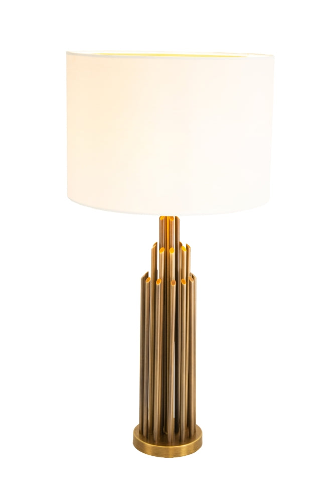 VORELLI® Calviero brass table lamp with opal shade