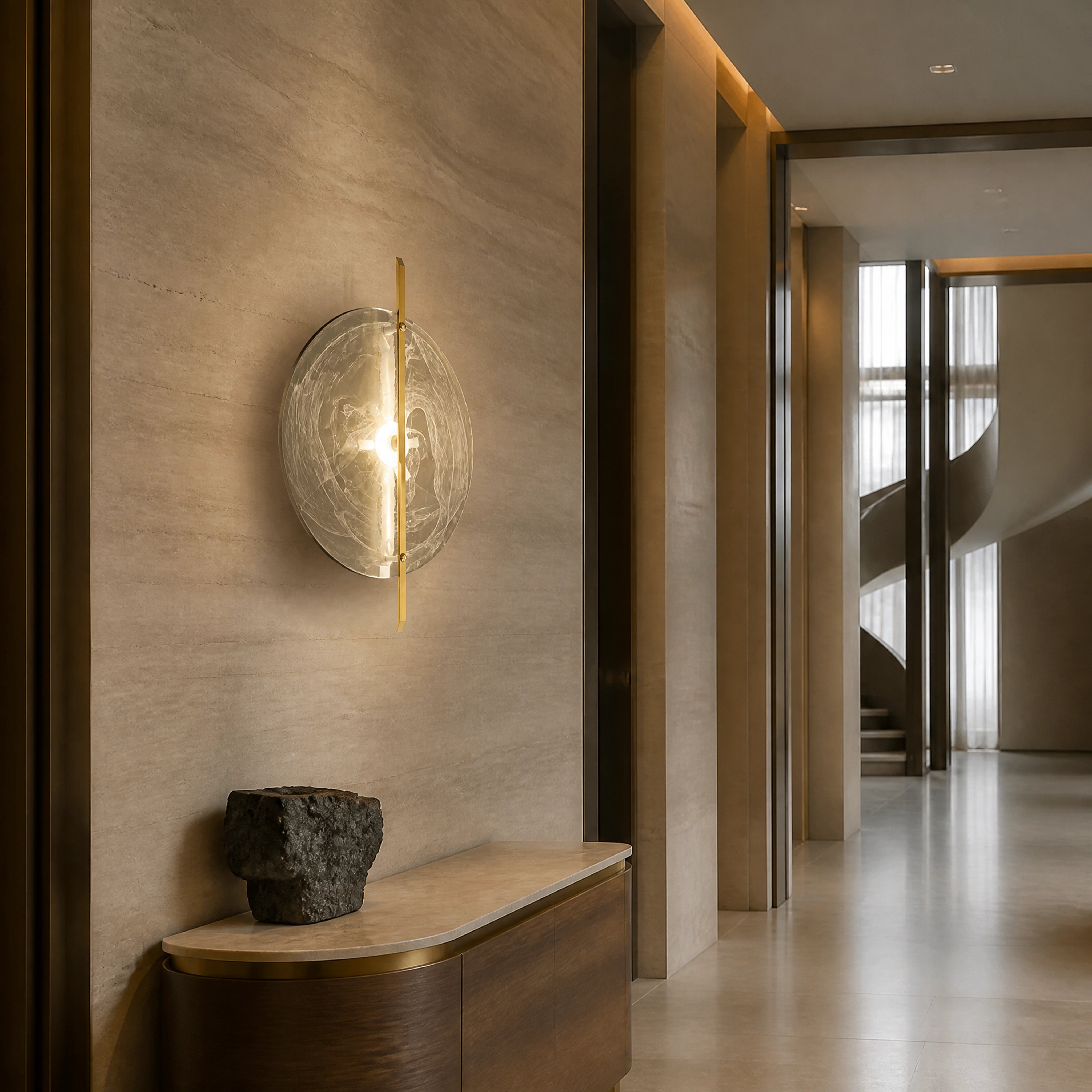 Caorle Planet Murano Glass Wall Light UHNW private residence luxury lifestyle image by VORELLI