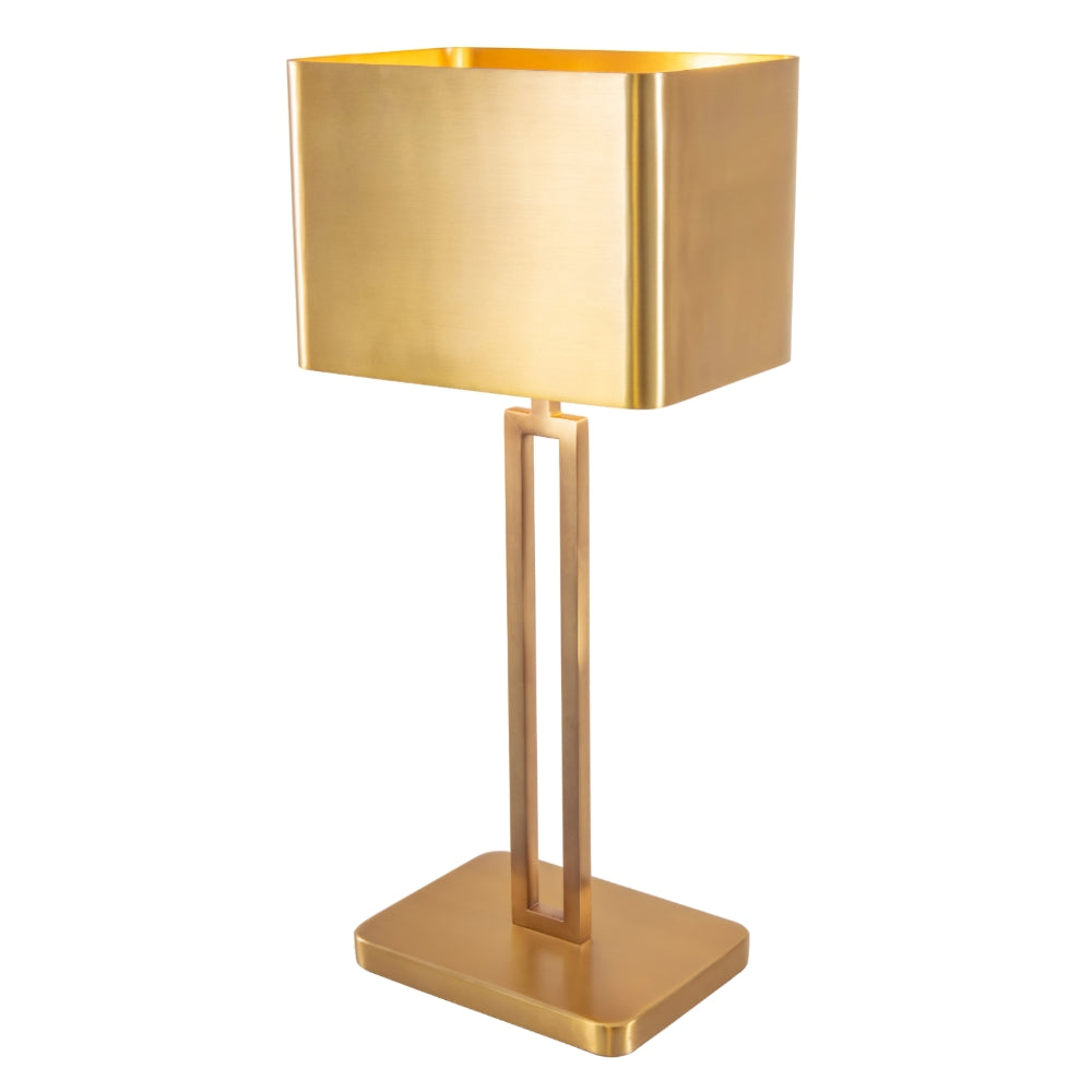 VORELLI® Carenzo brass table lamp with rectangular shade