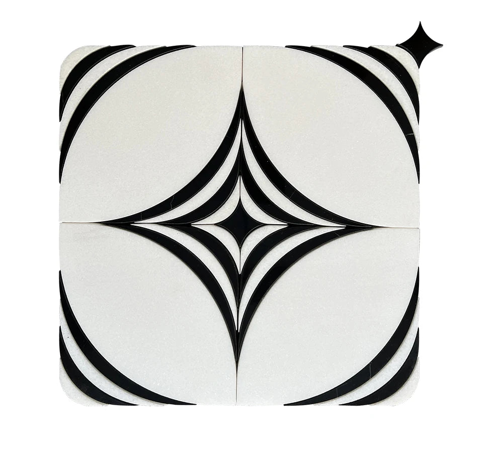 Diamond Star Waterjet Marble Mosaic luxury mixed waterjet marble mosaic for premium UK interiors