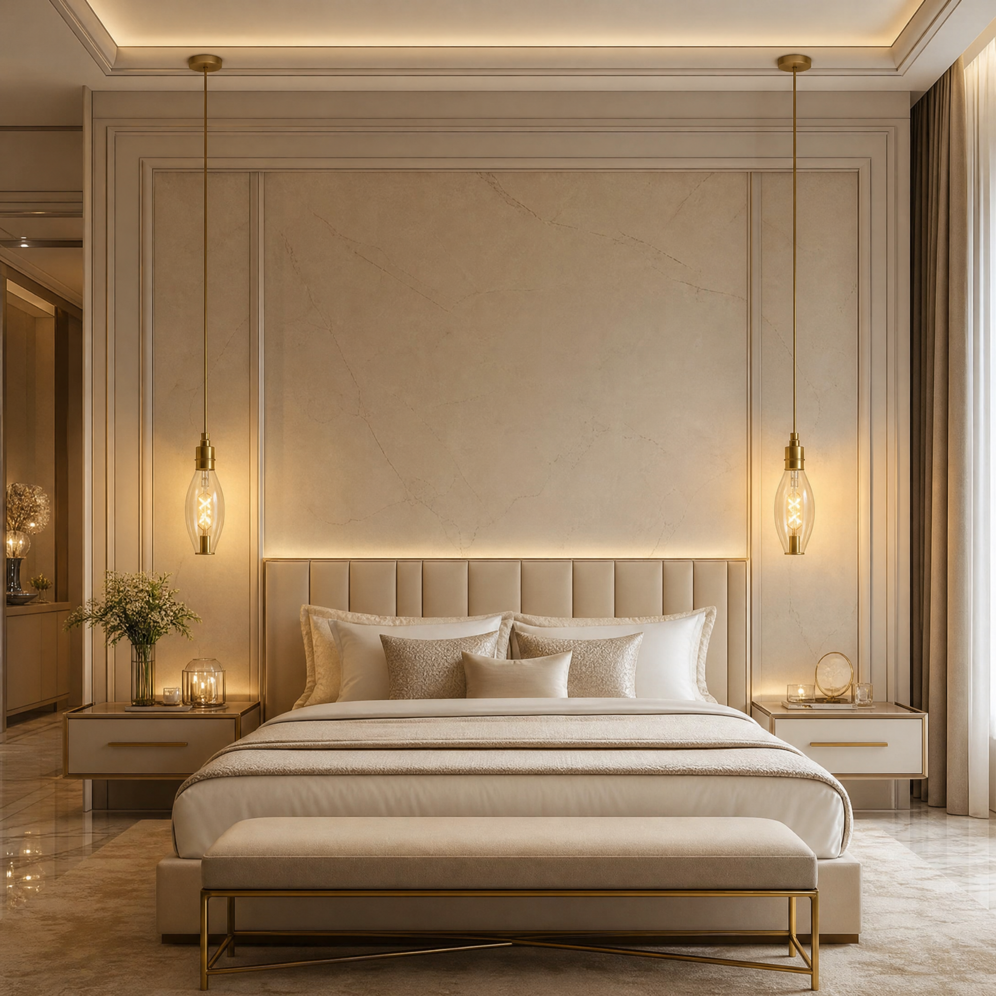 VORELLI E14 LED dimmable 3W candle bulb installed in a luxury residential living room chandelier, casting an extra warm 2200K ambient glow.