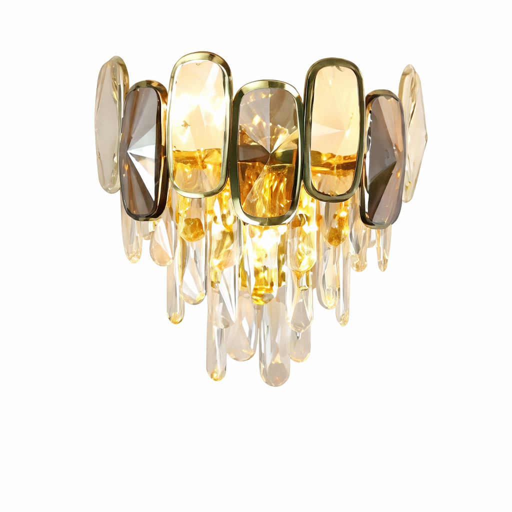 VORELLI Edmond Wall Light reflecting brilliant, ambient patterns onto the wall from its geometric crystal facets.