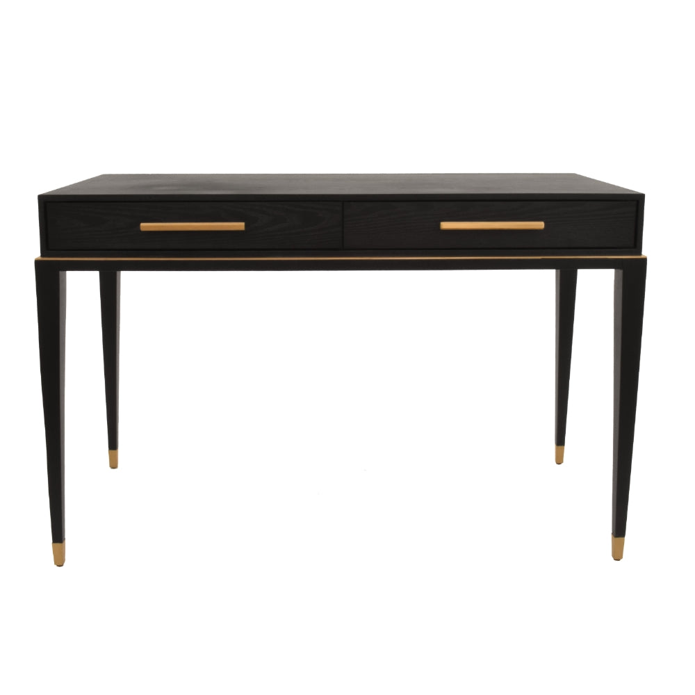 Evano Brass Black Ash Veneer Dressing Table by VORELLI, product hero image for luxury residential and hospitality projects