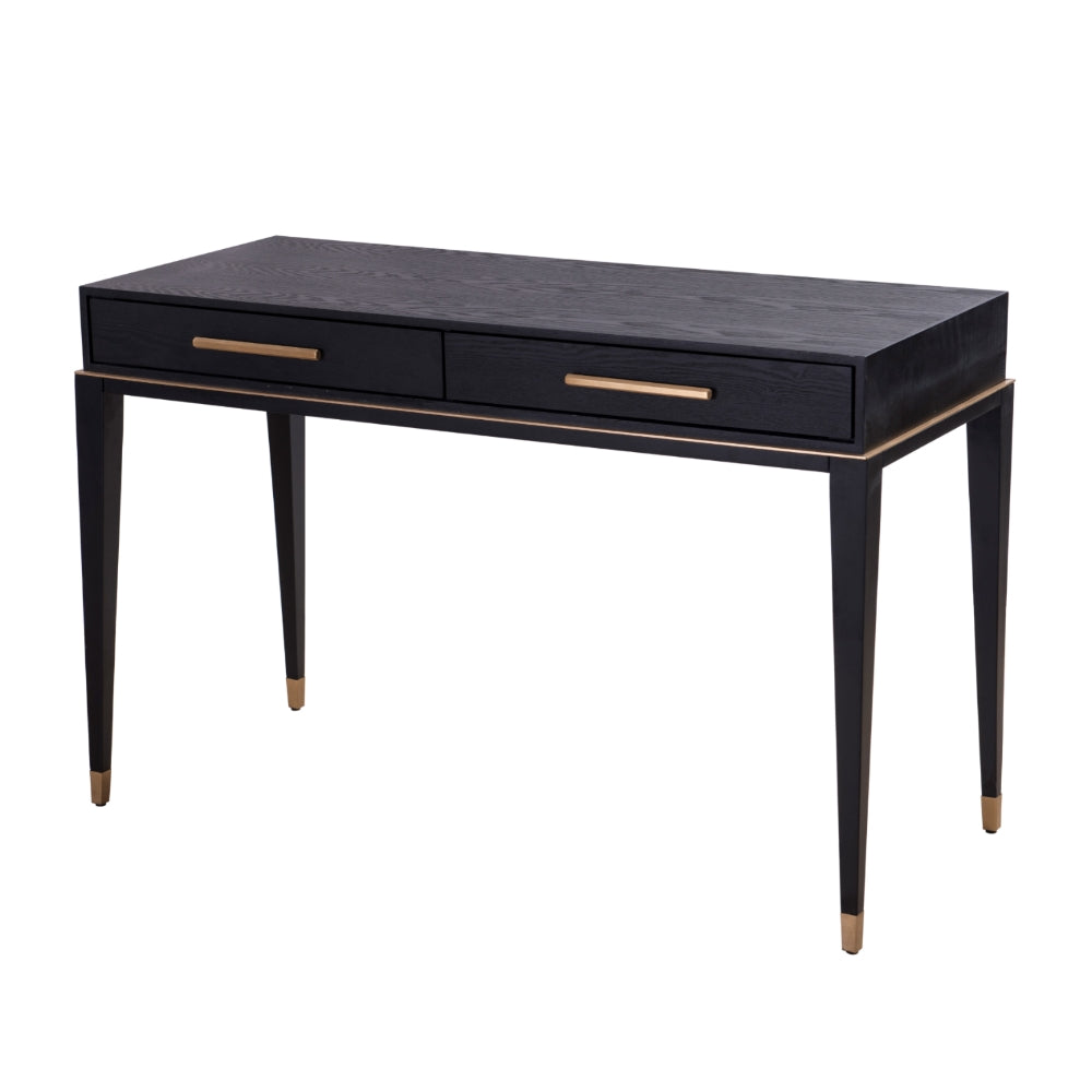 Evano Brass Black Ash Veneer Dressing Table by VORELLI, product image for luxury residential and hospitality projects