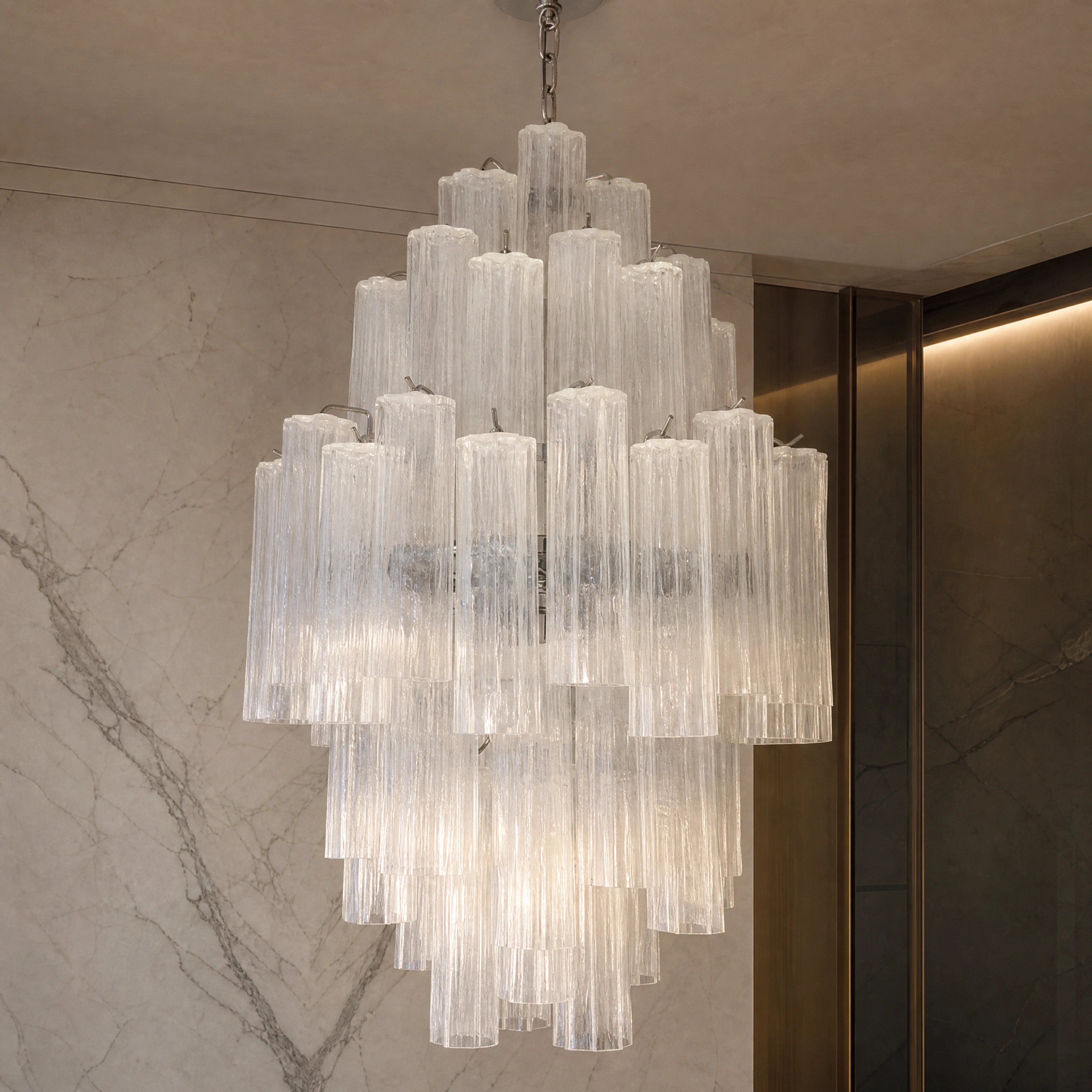 Fabiana Tronchi Murano Glass Circular Chandelier close-up luxury lifestyle hero image by VORELLI