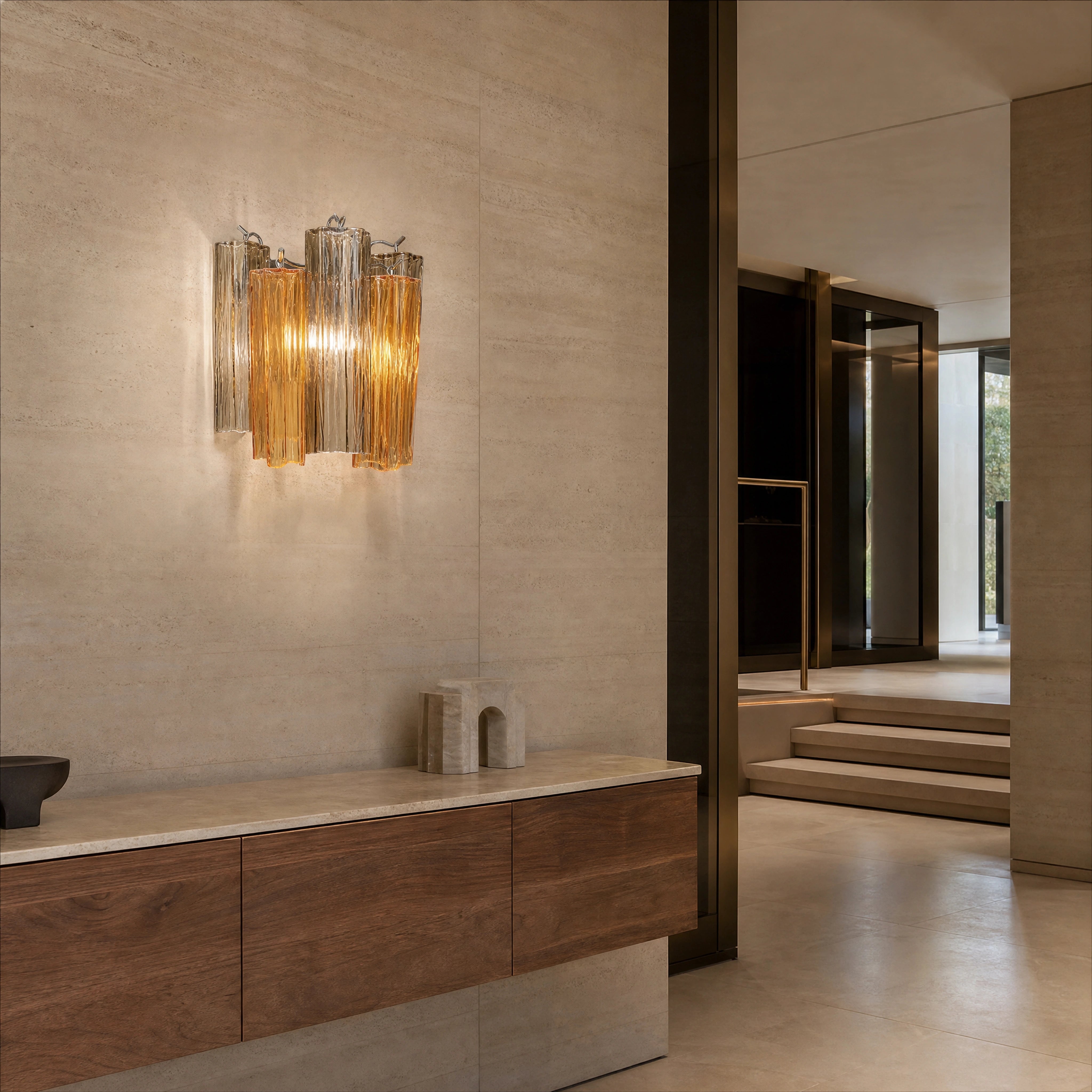 Fiorenza Tronchi Murano Glass Wall Light UHNW private residence luxury lifestyle image by VORELLI