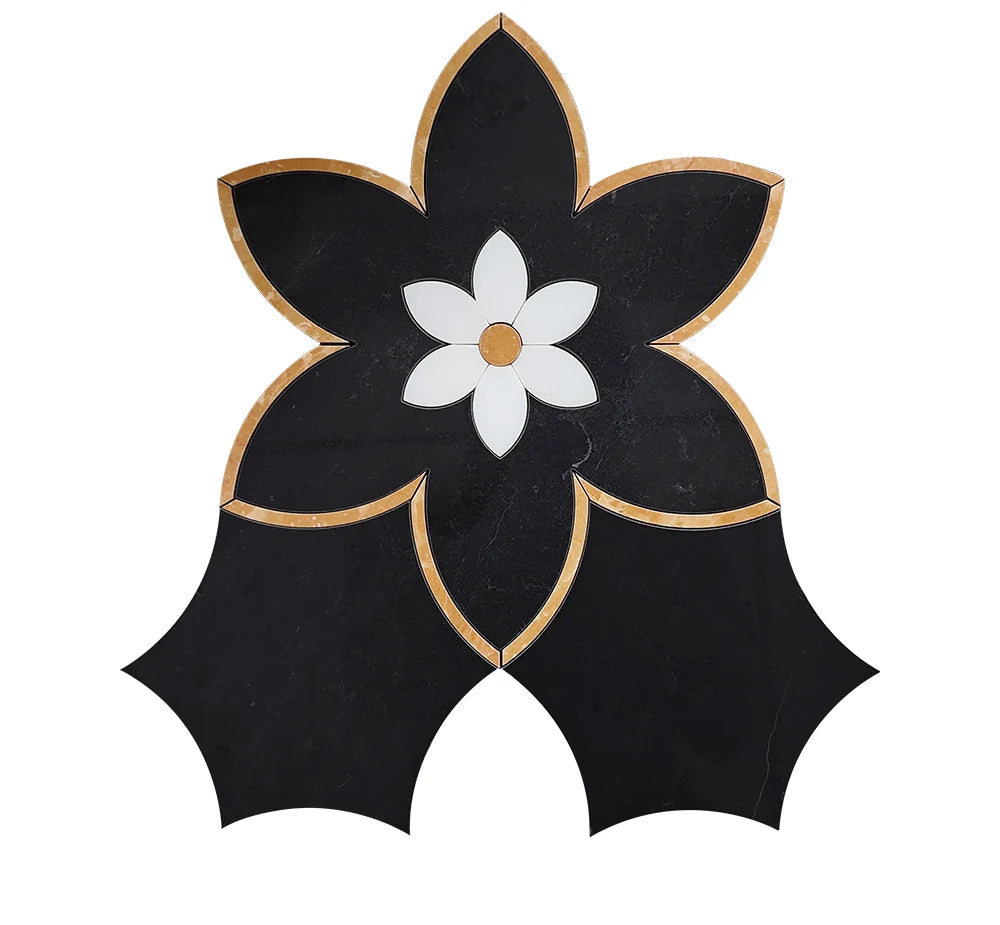Flower Shape Waterjet Marble Mosaic luxury mixed waterjet marble mosaic for premium UK interiors