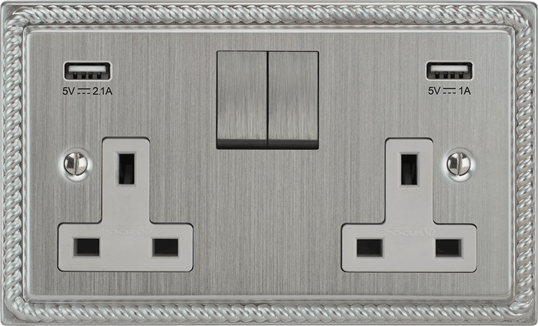 Georgian Double Socket + USB architectural switches view 13