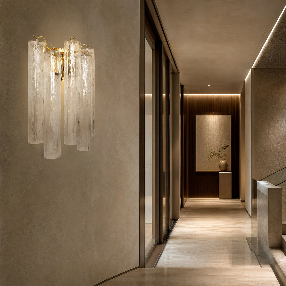 Giuliana Tronchi Murano Glass Wall Light UHNW private residence luxury lifestyle image by VORELLI
