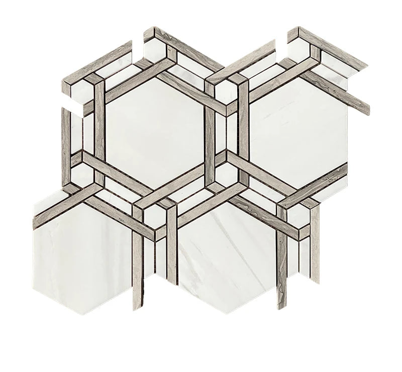 Grey Wood Grain Waterjet Marble Mosaic luxury grey waterjet marble mosaic for premium UK interiors