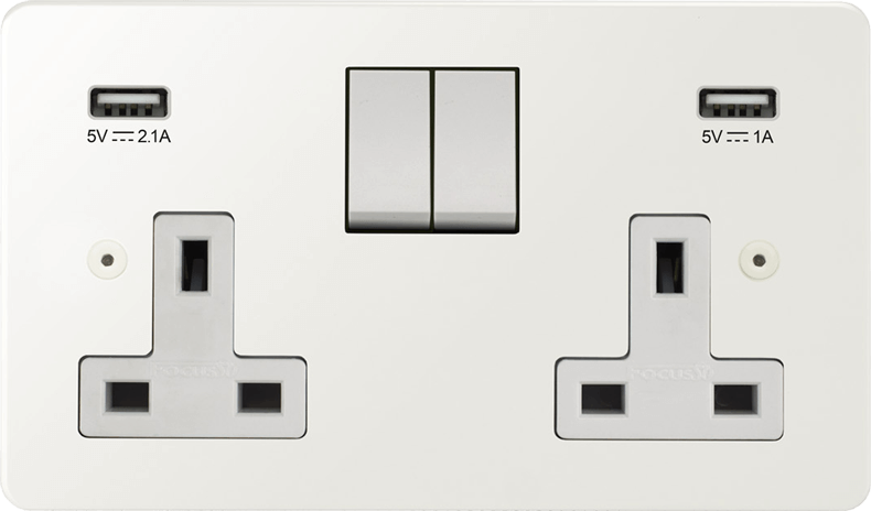 Horizon Classic Double Socket + USB architectural switches view 4