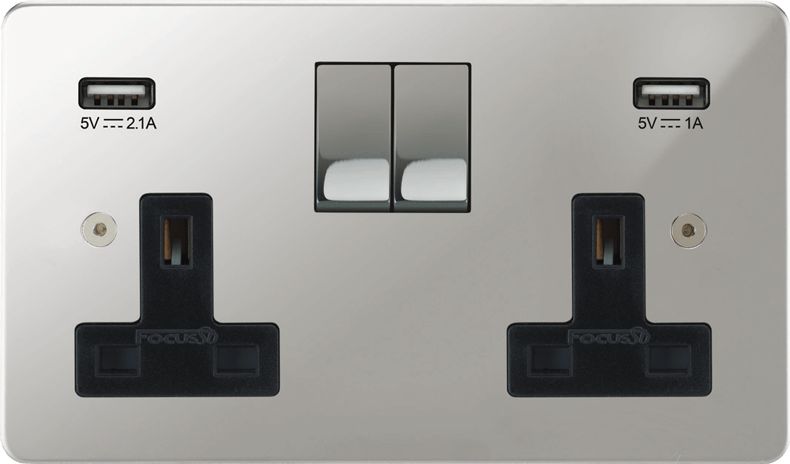 Horizon Classic Double Socket + USB architectural switches view 12