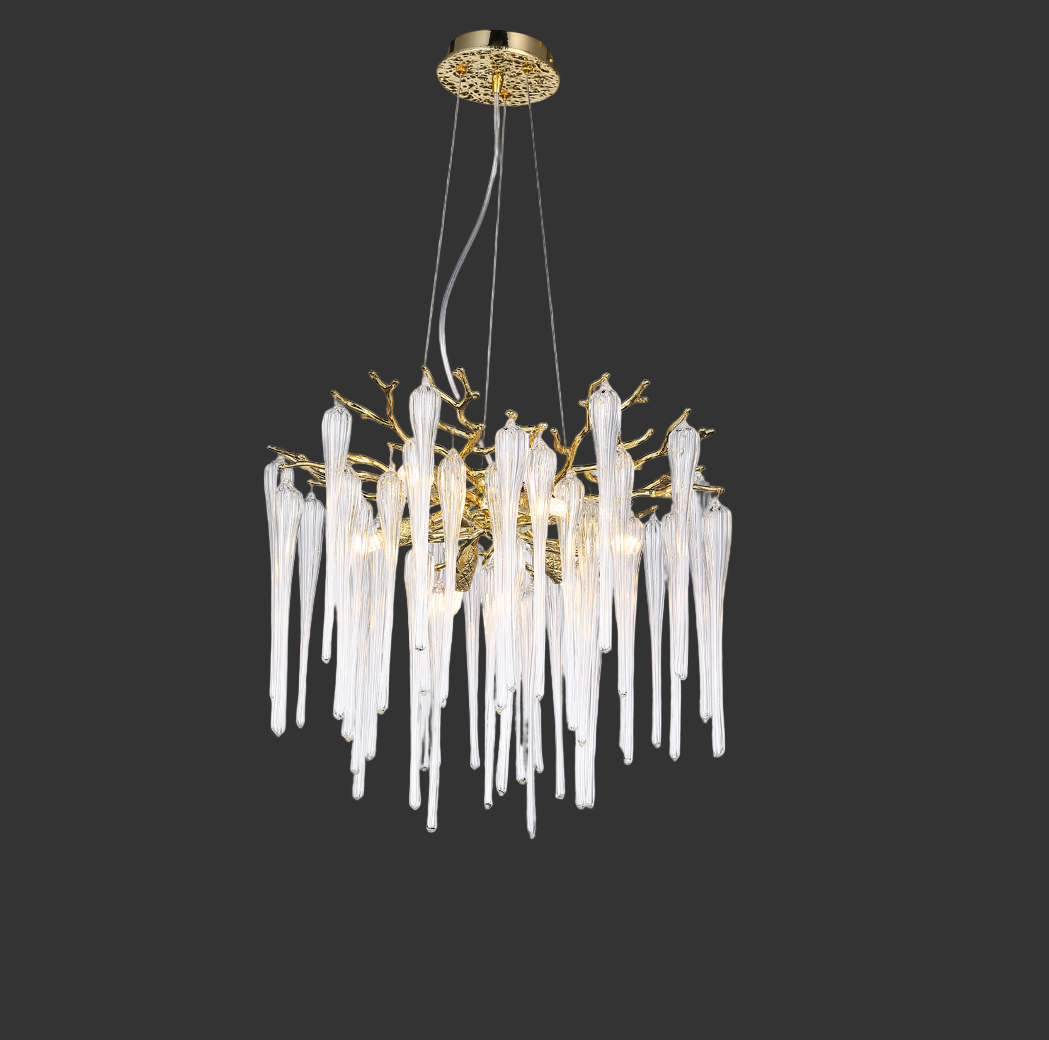 Sculptural VORELLI Icicle Circular Chandelier for statement interiors