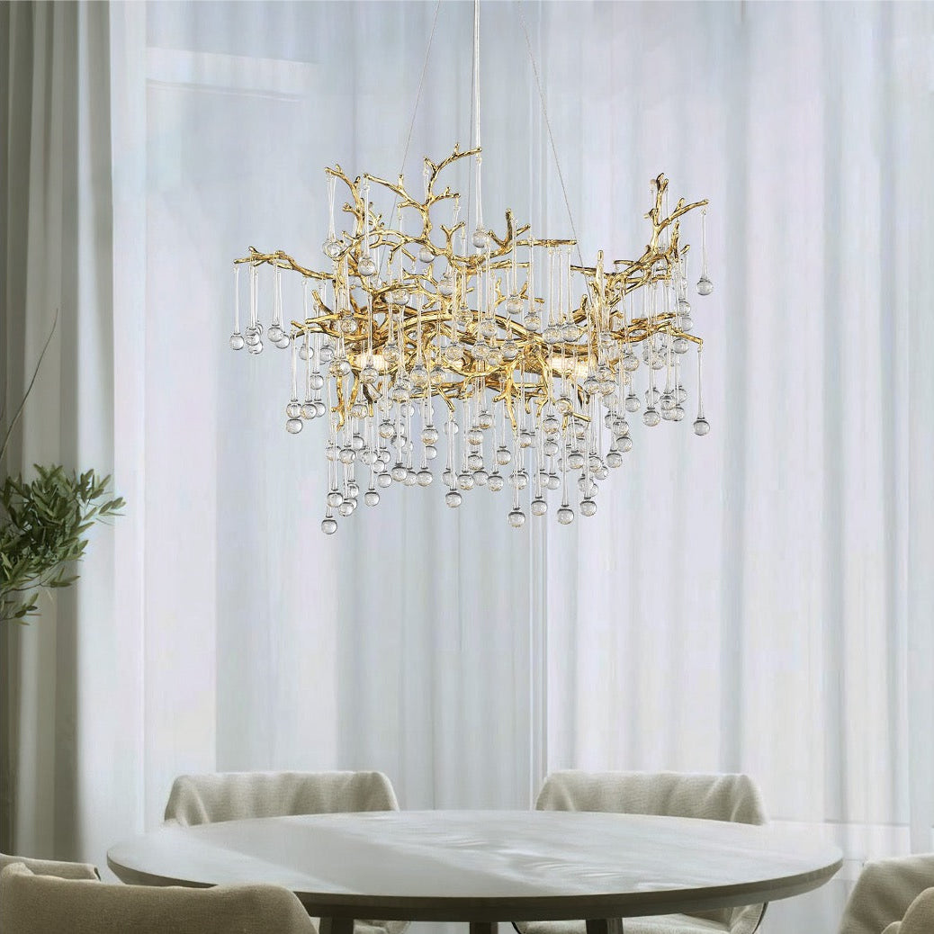 L’Albero d’Oro Circular Chandelier II styled in a luxury dining interior
