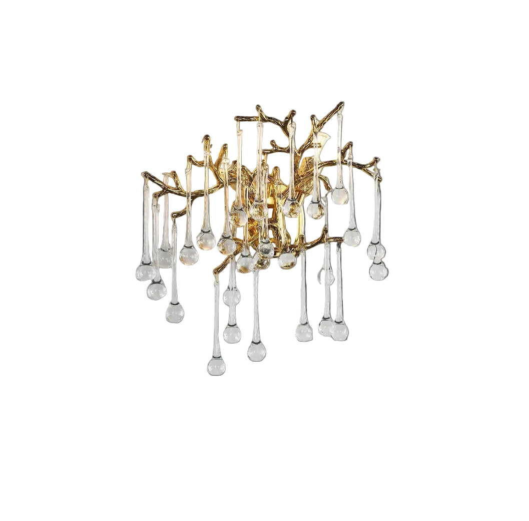 VORELLI® L’Albero d’Oro wall light with sculptural gold branches and glass drops