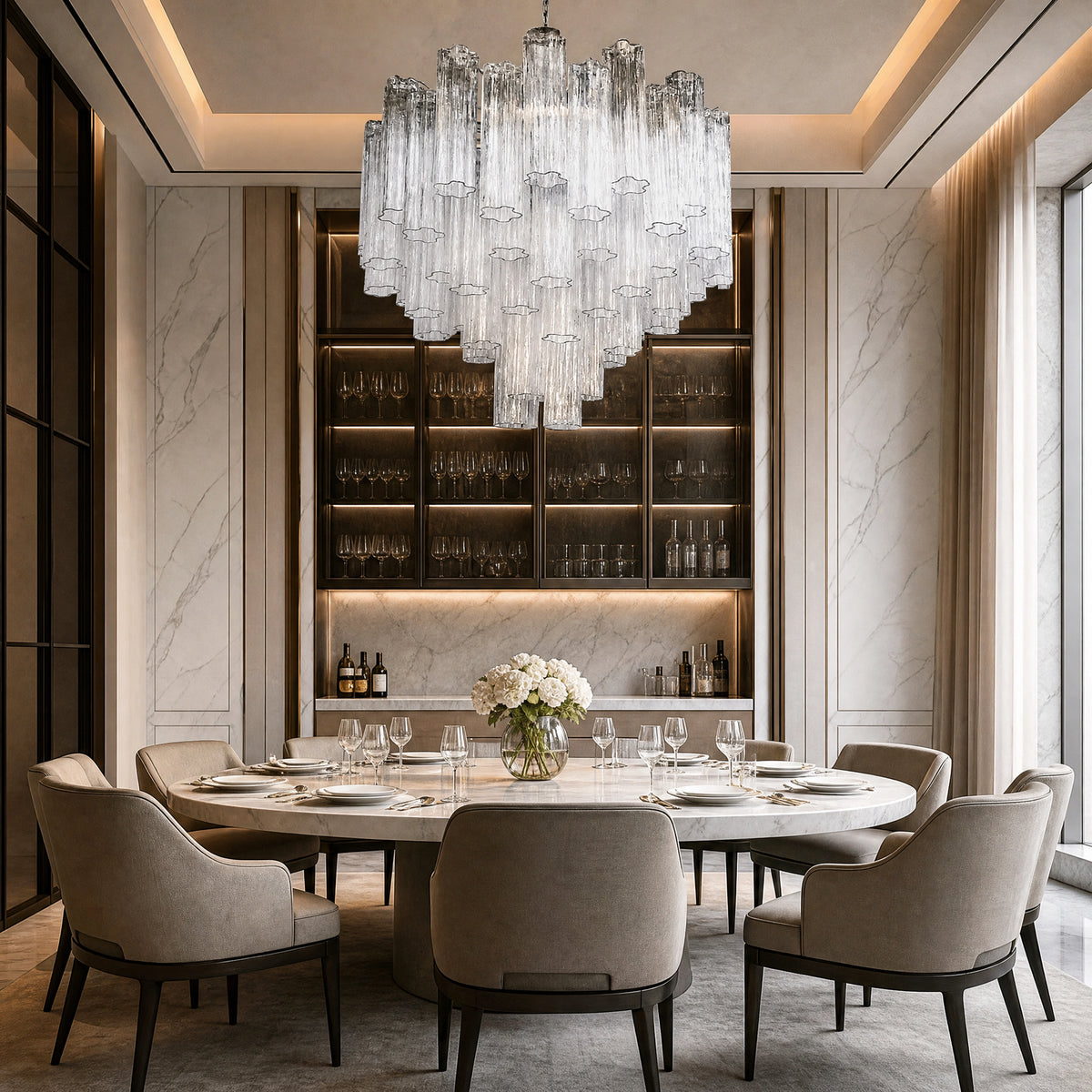 Lavinia Tronchi Murano Glass Circular Chandelier luxury hospitality interior lifestyle image by VORELLI