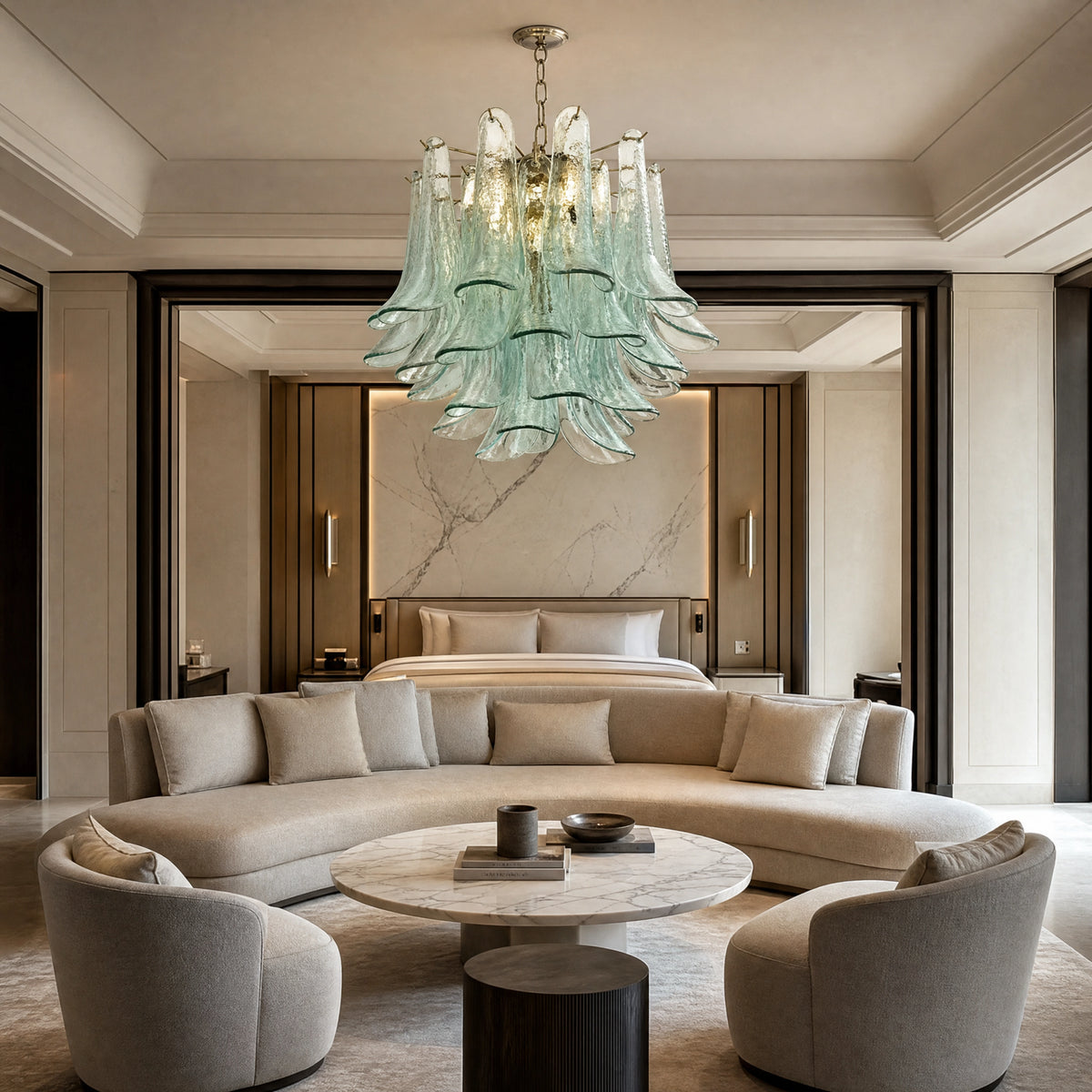 Lecce Selle Murano Glass Circular Chandelier luxury hospitality interior lifestyle image by VORELLI