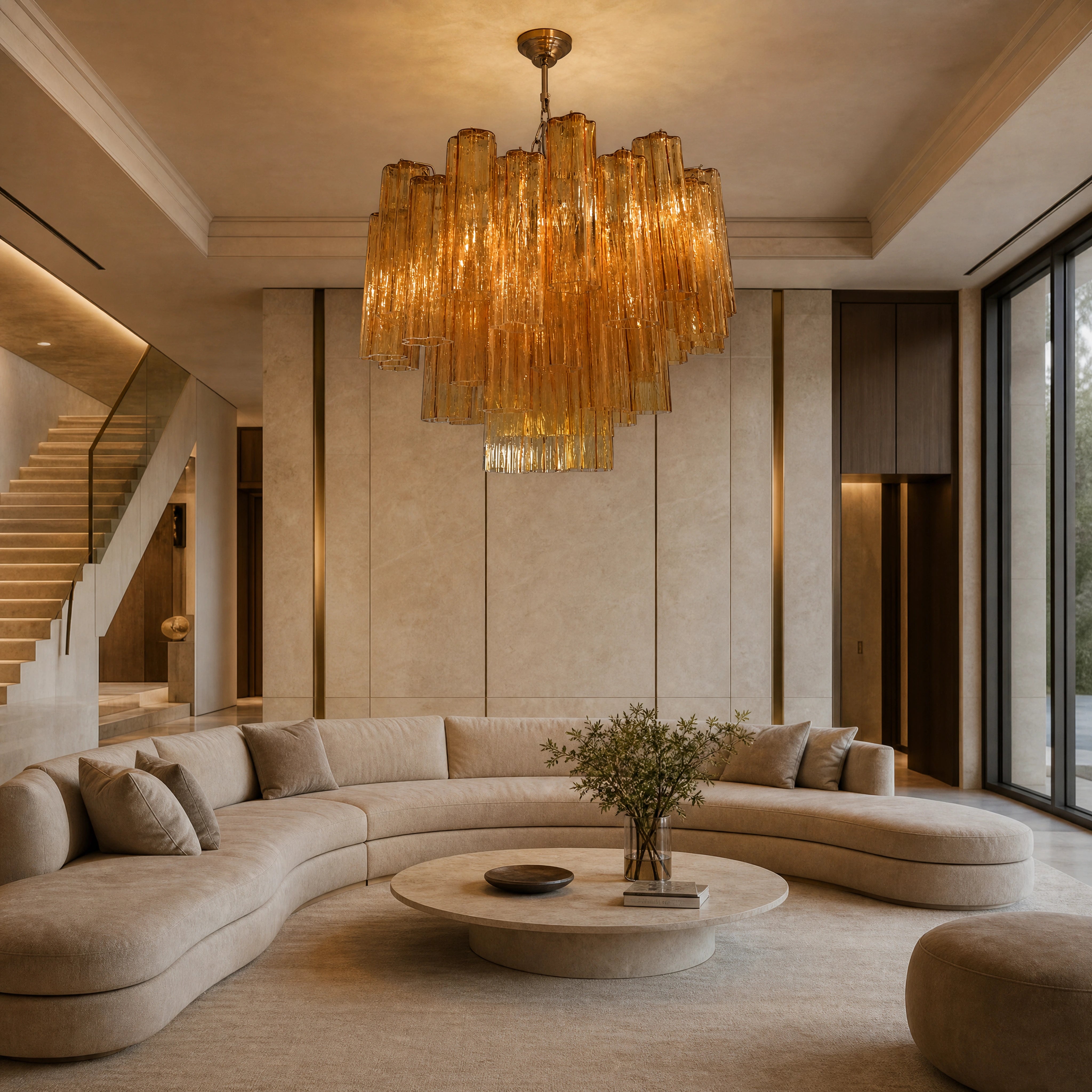 Liana Tronchi Murano Glass Circular Chandelier UHNW private residence luxury lifestyle image by VORELLI