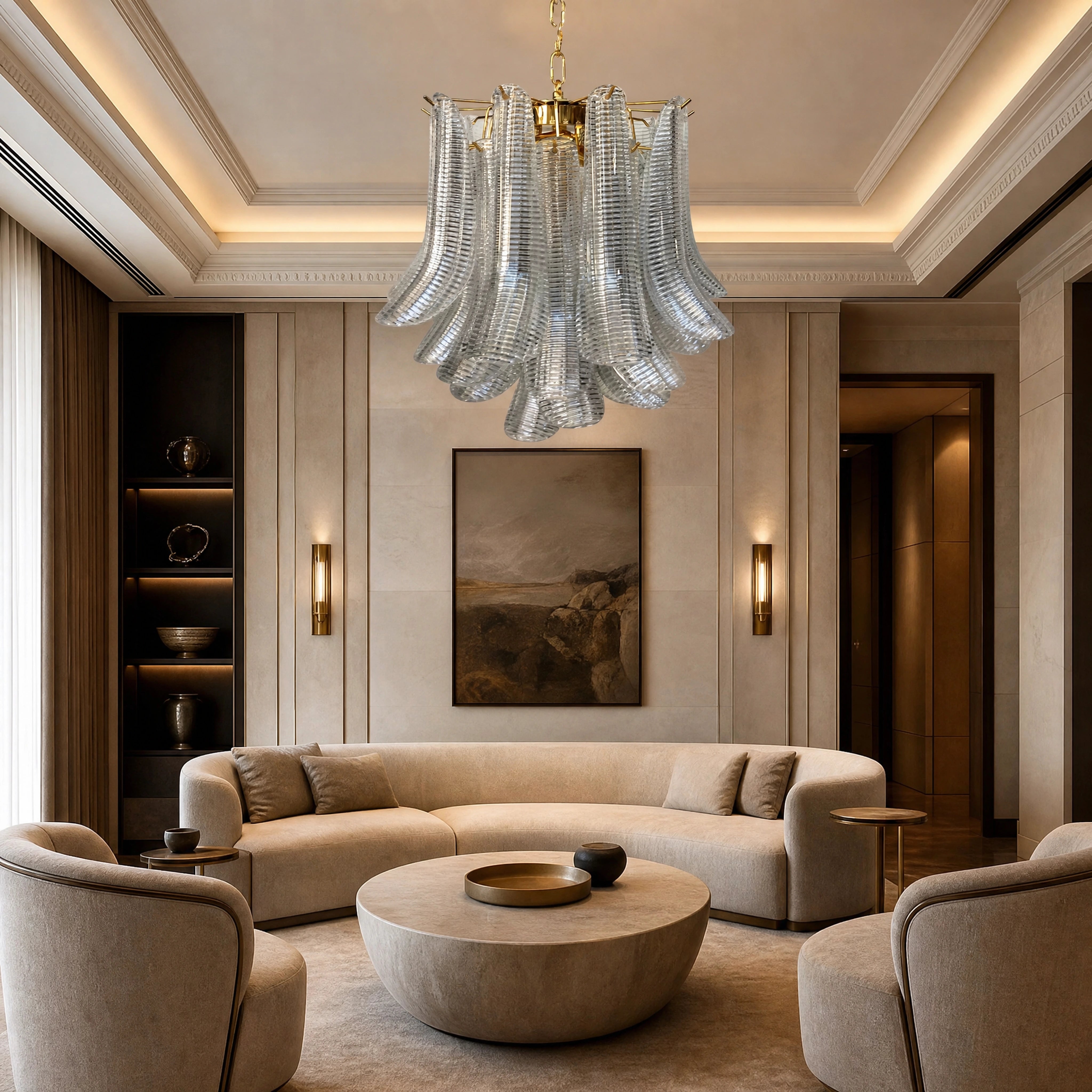 Lucca Selle Murano Glass Circular Chandelier luxury hospitality interior lifestyle image by VORELLI