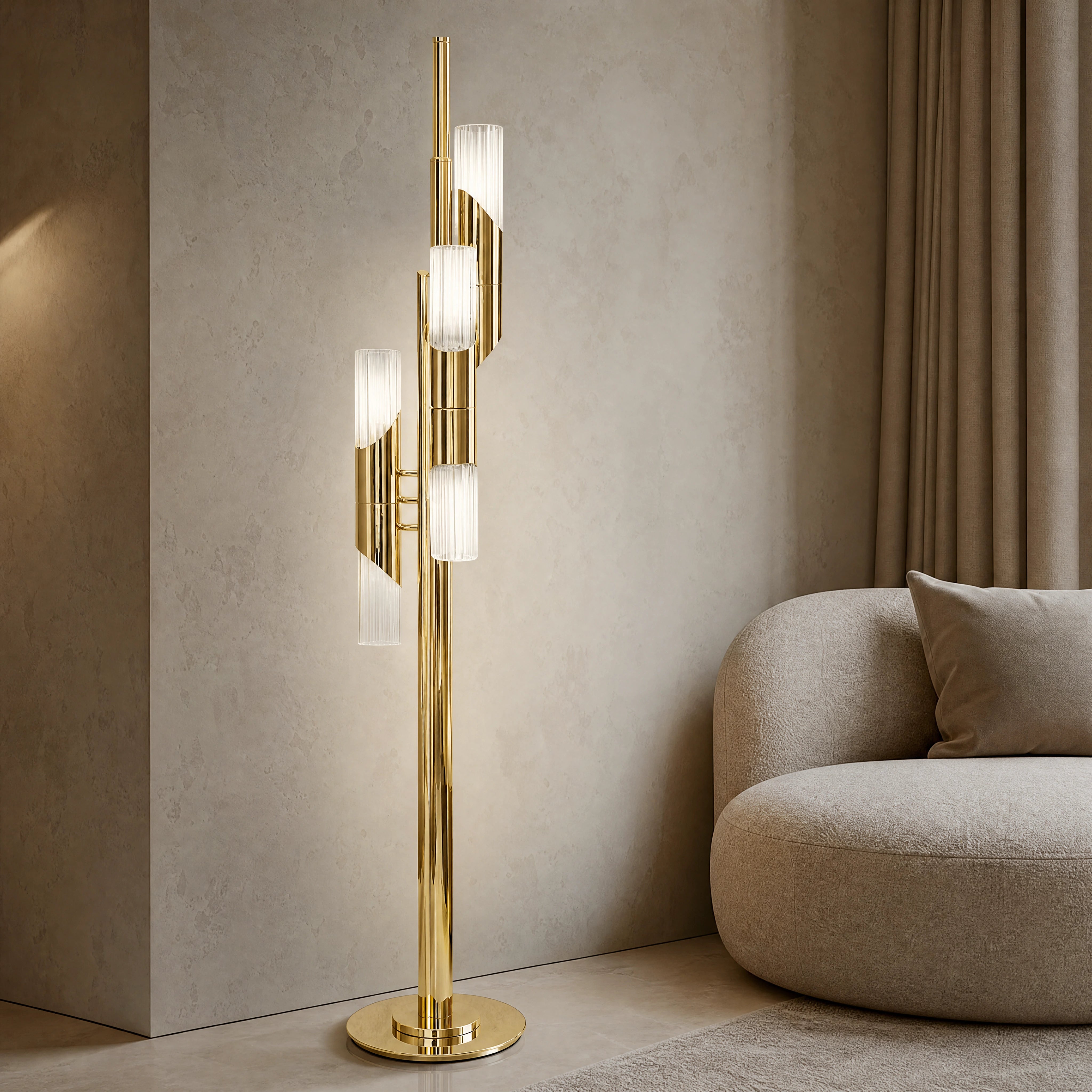 Byron Floor Lamp close-up luxury lifestyle hero image by VORELLI