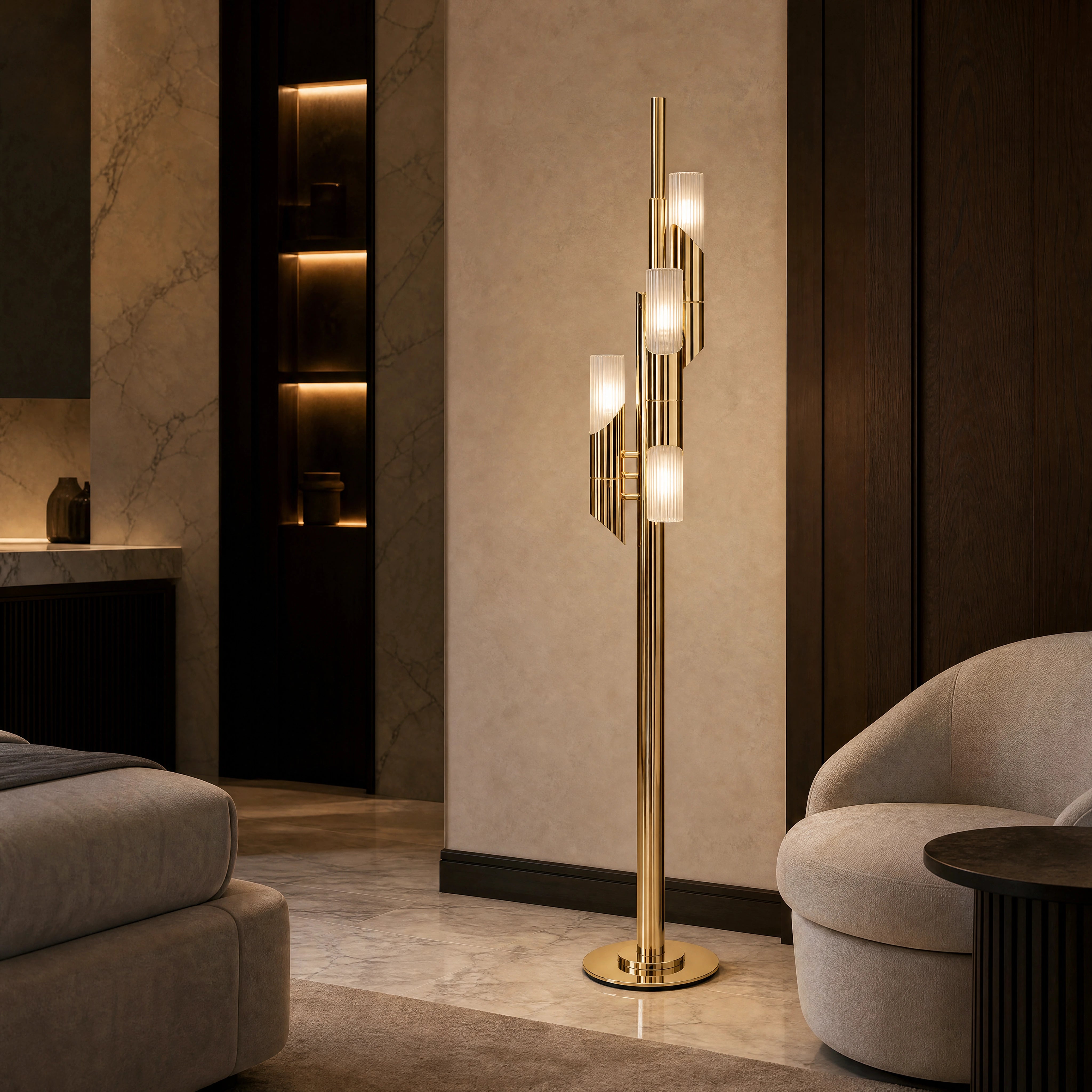 Byron Floor Lamp UHNW private residence luxury lifestyle image by VORELLI